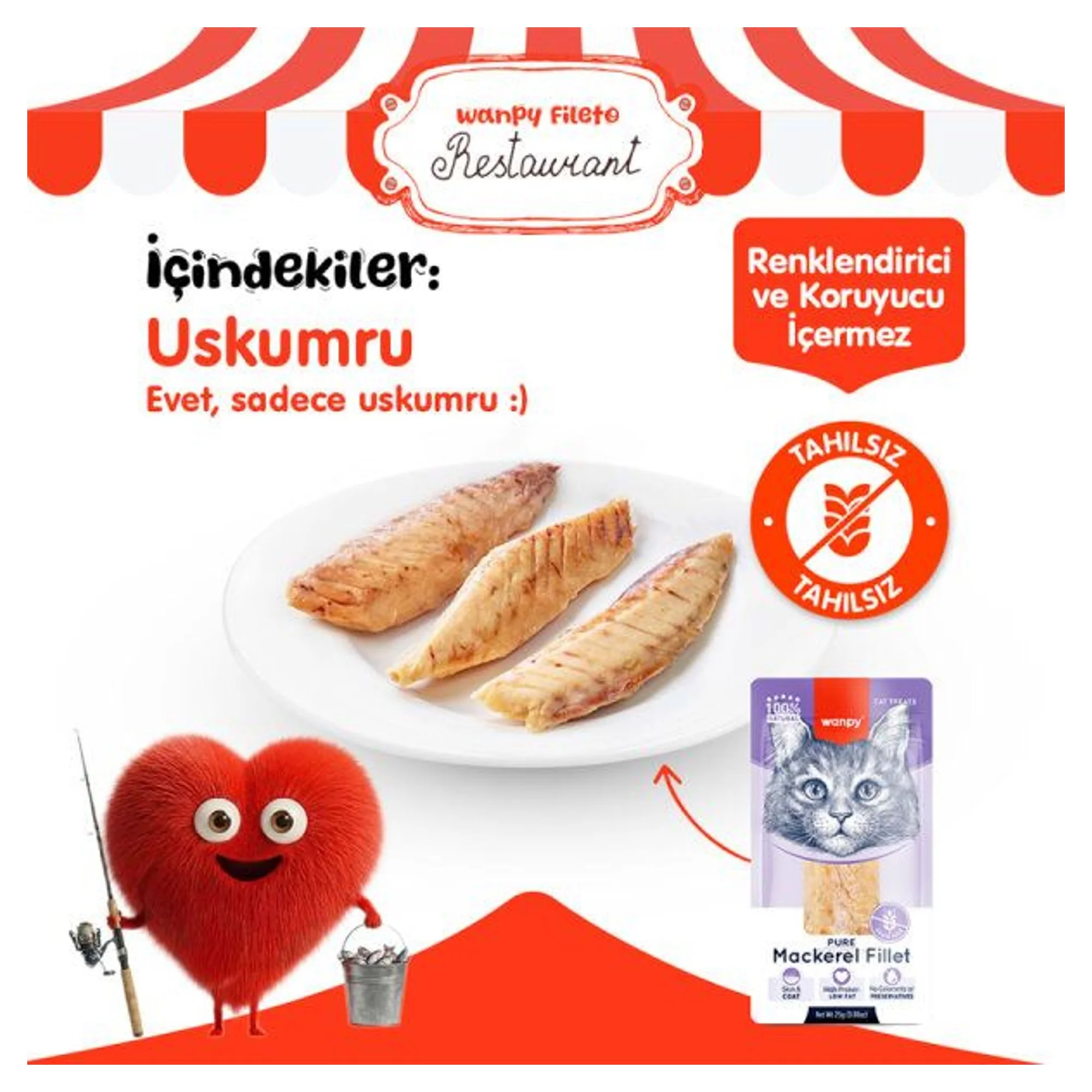 Wanpy Uskumru Fileto Kedi Ödülü 25G — Ödül Maması, 40 g — Görsel 2
