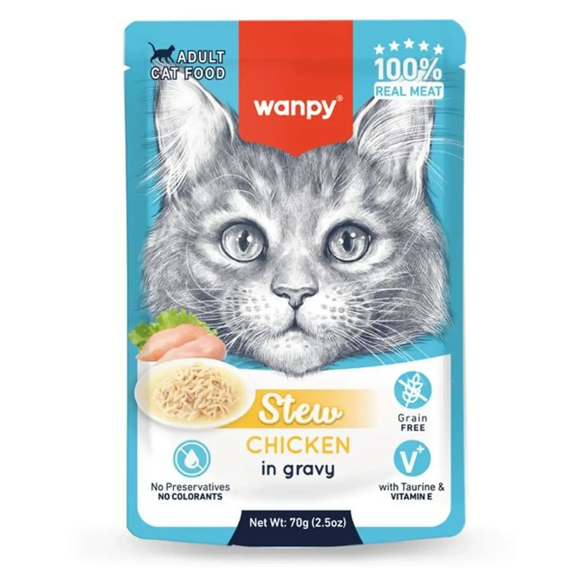 Wanpy Wanpy Pouch Tavuklu Yaş Yetişkin Kedi Maması 70 G