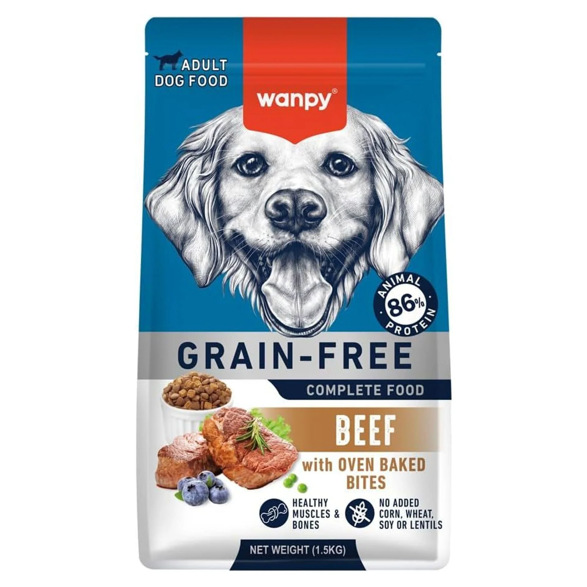 Wanpy Tahılsız Sığır Etli Yetişkin Köpek Maması 1.5 KG