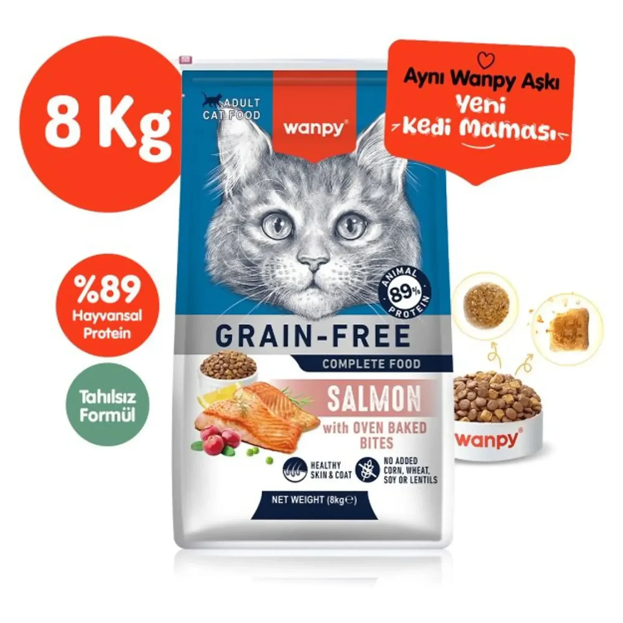 Wanpy Wanpy Tahılsız Somonlu Yetişkin Kedi Maması 8 kg