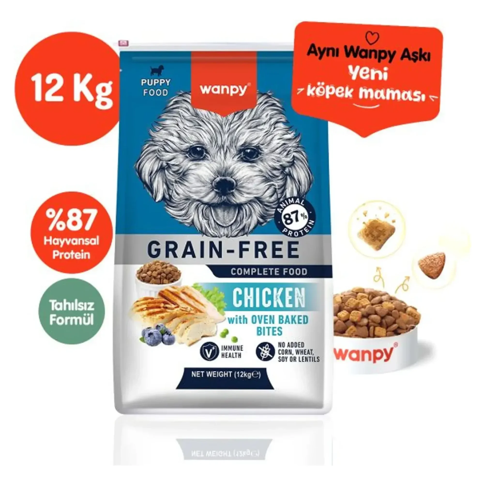 Wanpy Wanpy Tahılsız Tavuklu Yavru Köpek Maması 12 KG