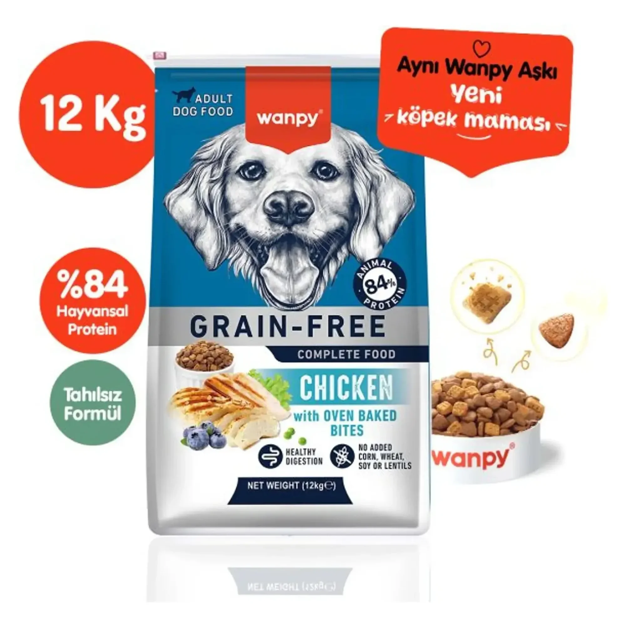 Wanpy Wanpy Tahılsız Tavuklu Yetişkin Köpek Maması 12 KG