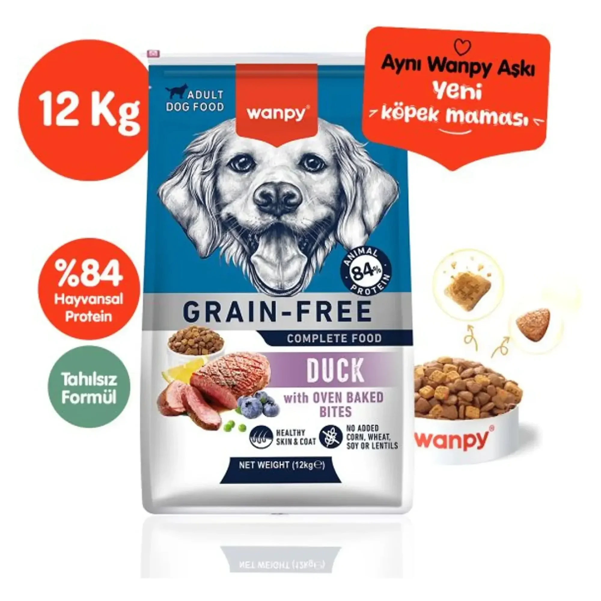 Wanpy Wanpy Tahılsız Ördekli Yetişkin Köpek Maması 12 KG