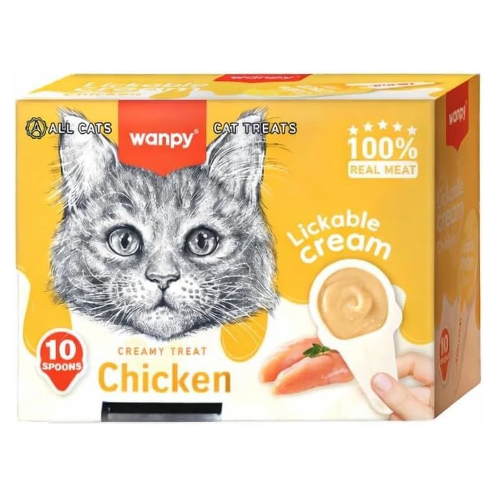 Wanpy Tavuklu Kaşıklı Kedi Ödül Kreması 10x16 G