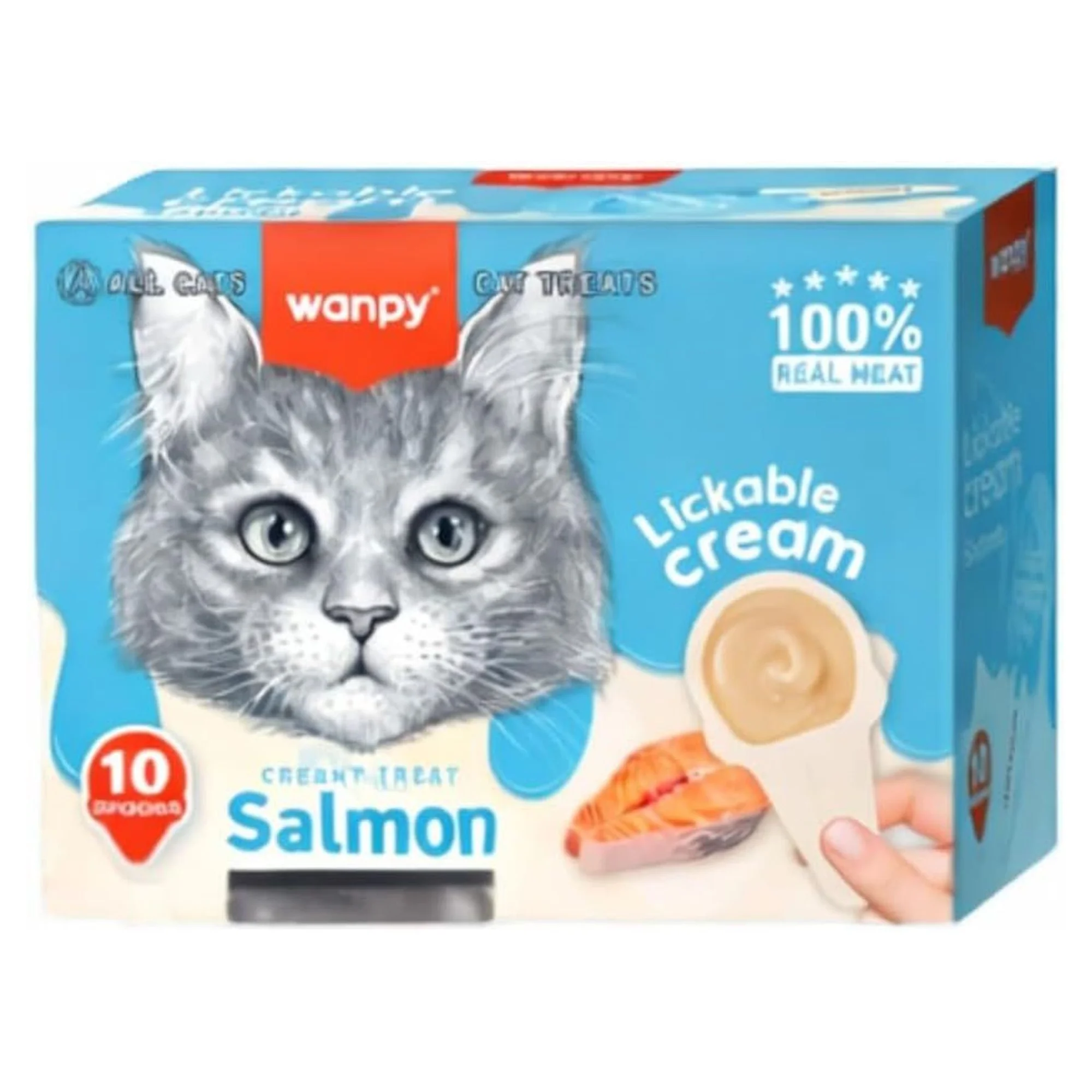 Wanpy Somonlu Kaşıklı Kedi Ödül Kreması 10x16 G