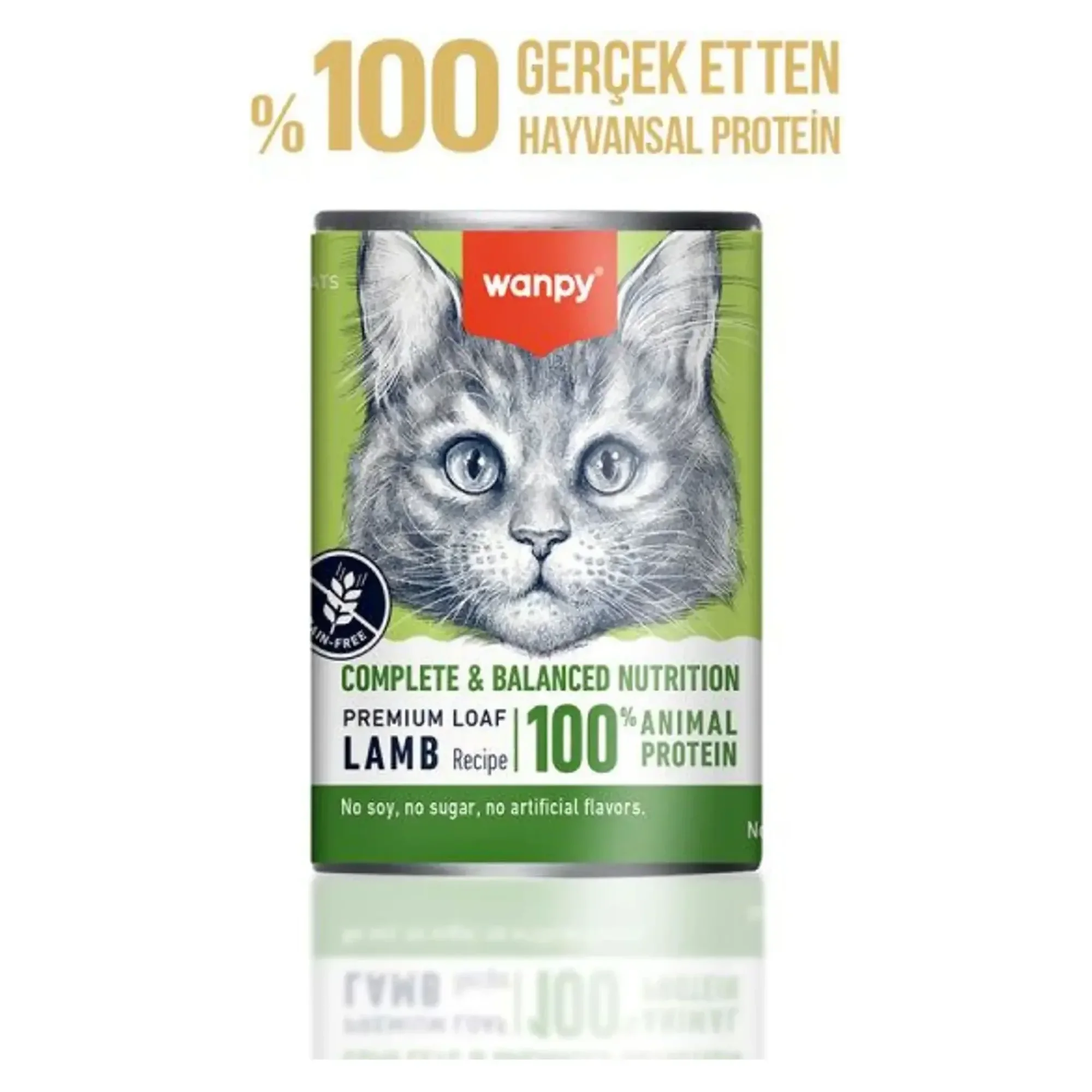Wanpy Wanpy Tahılsız %100 Gerçek Et Kuzulu Kedi Konserve 375 G