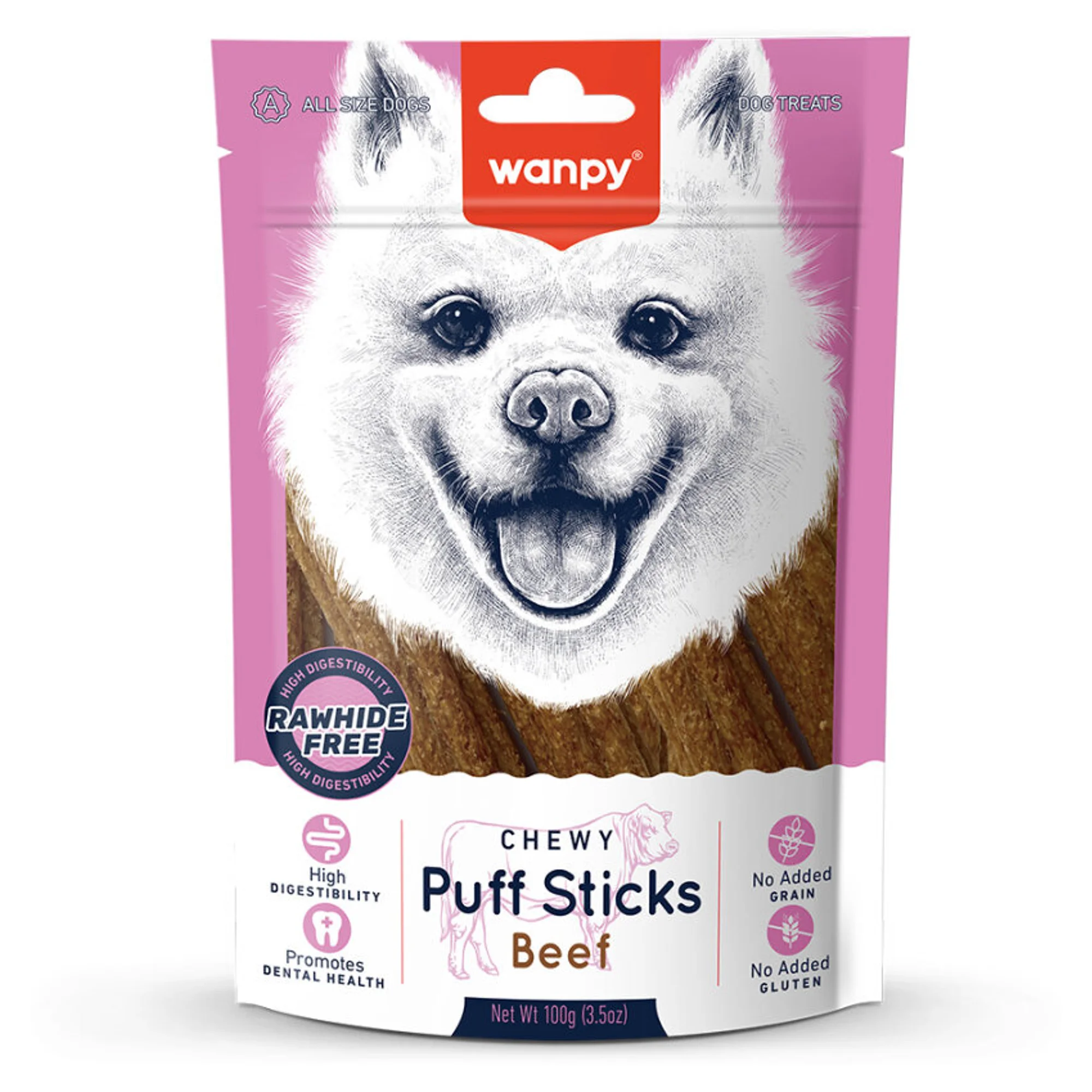 Wanpy Tahılsız Sığır Etli Köpek Çiğneme Ödülü 100G