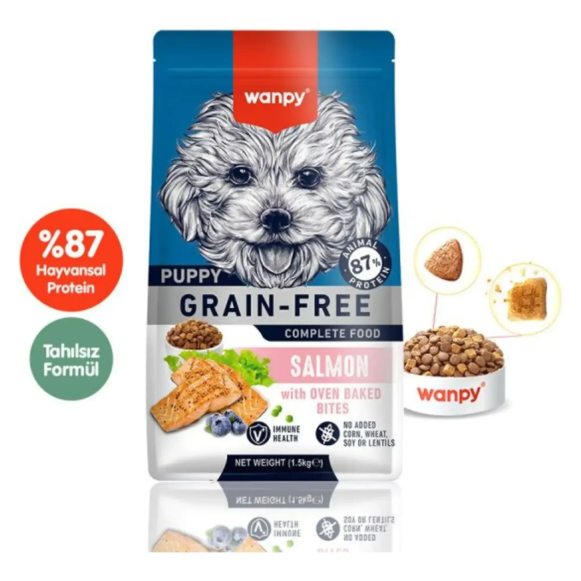 Wanpy Wanpy Tahılsız Somonlu Yavru Köpek Maması 1.5 KG