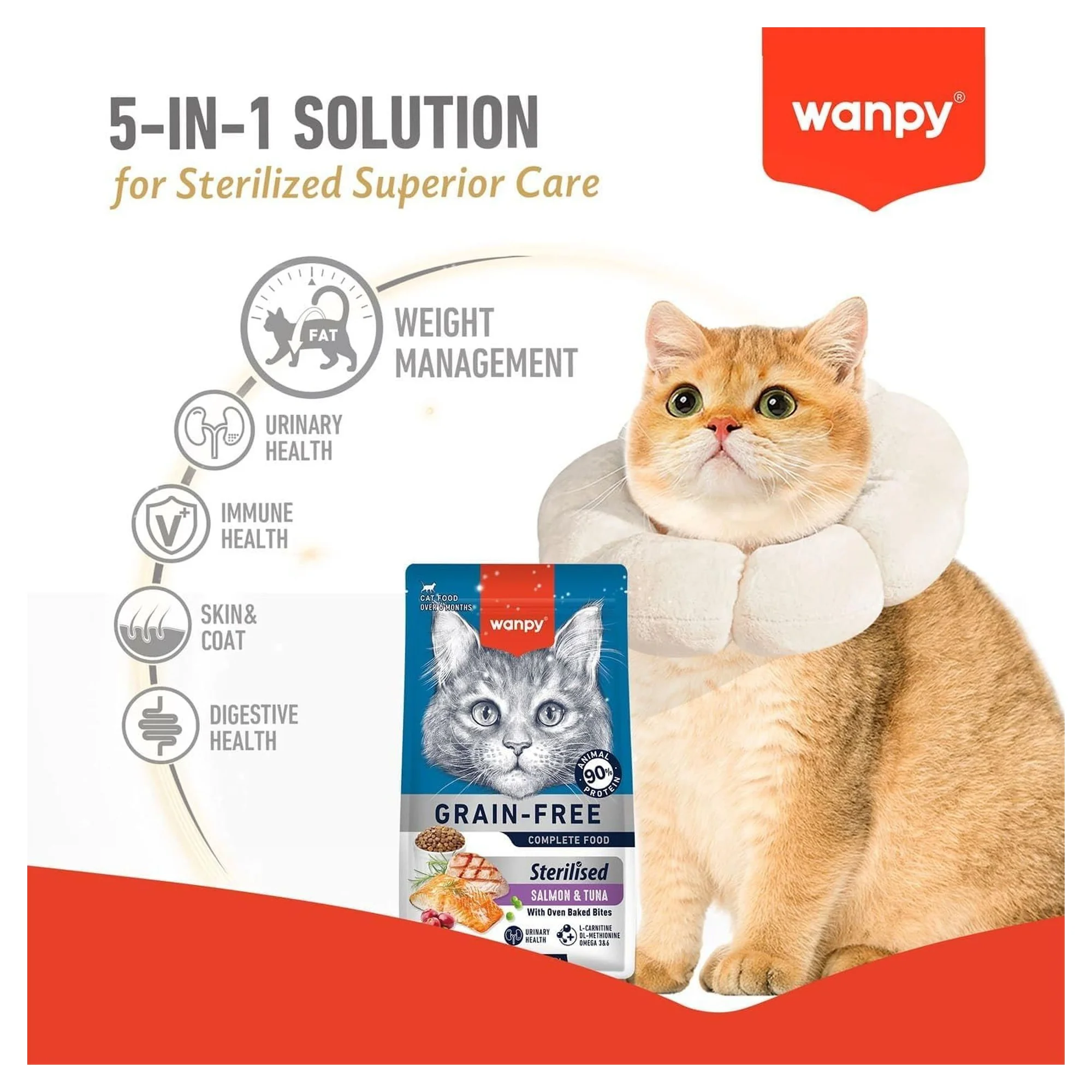 Wanpy Tahılsız Somon&Tuna Kısırlaştırılmış Kedi Maması 8 KG — 8.1 kg — Görsel 3