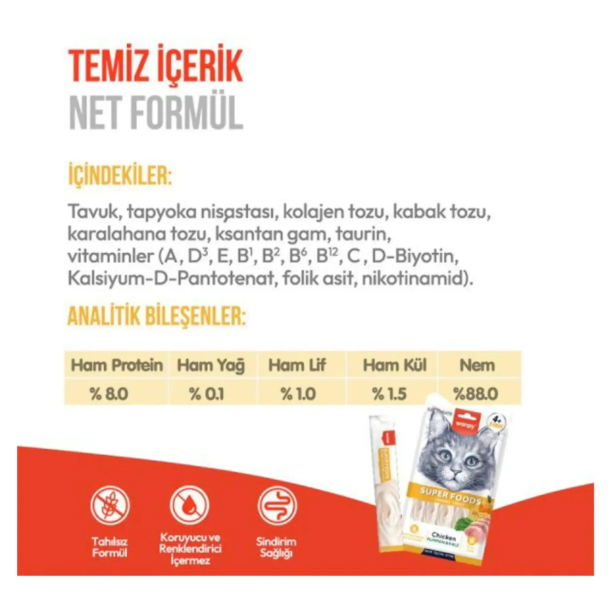 Wanpy Wanpy Superfood Balkabağı ve Kara Lahana Kedi Ödülü 5x14 G — Ödül Maması — Görsel 4