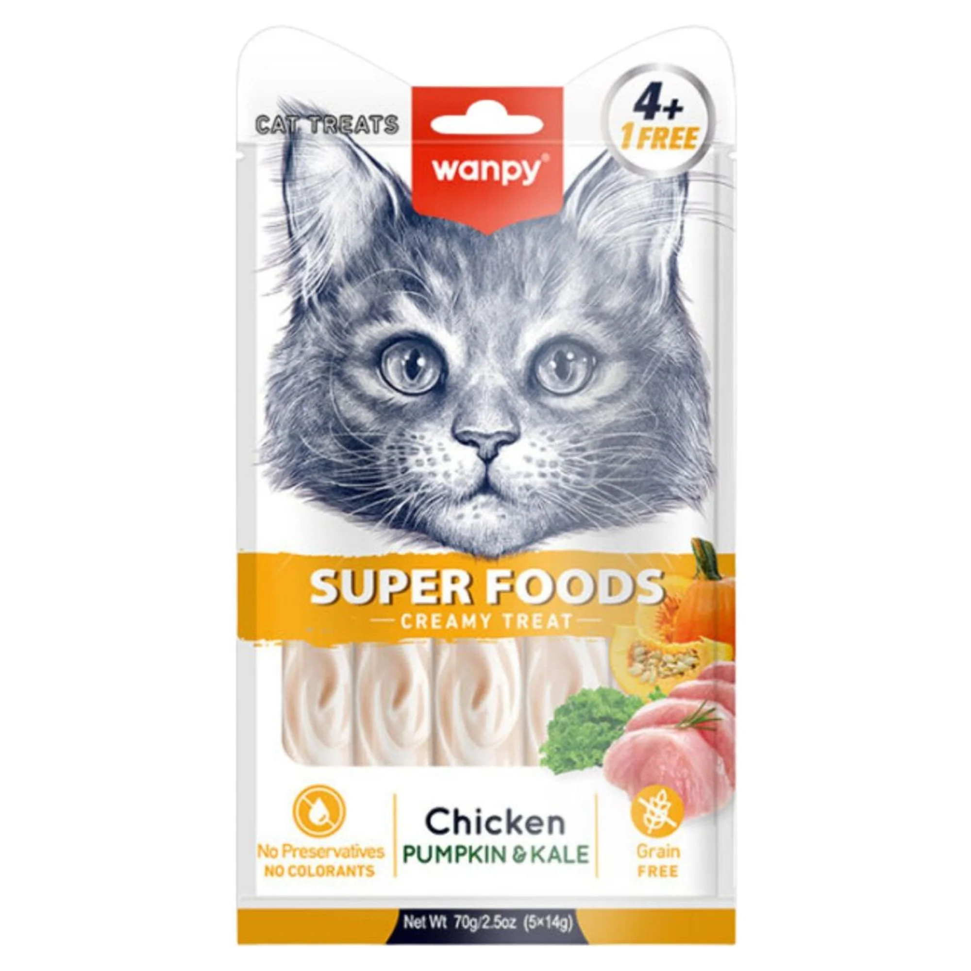 Wanpy Superfood Balkabağı ve Kara Lahana Kedi Ödülü 5x14 G