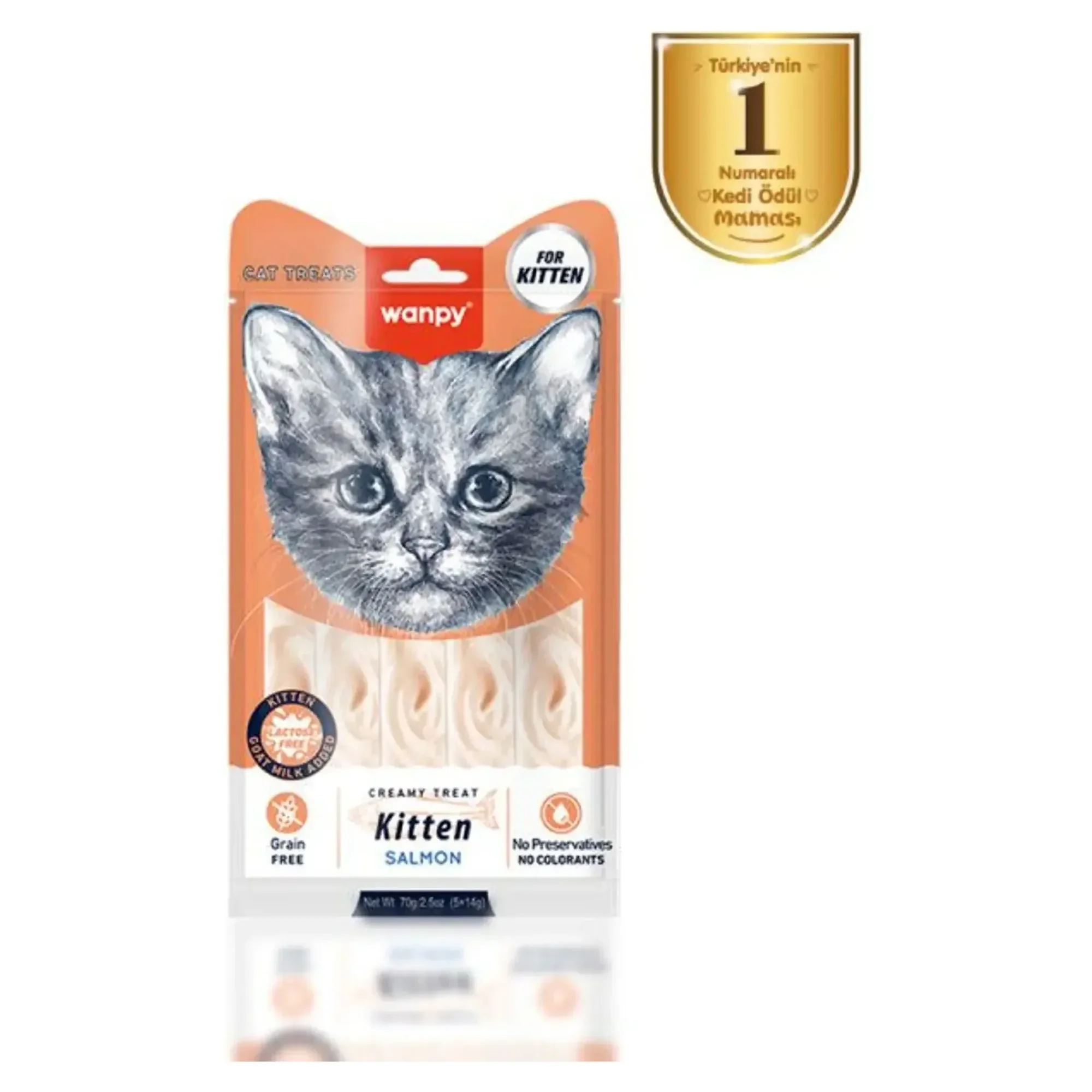 Wanpy Wanpy Somon Yavru Kedi Krema Ödül Maması 5x14 G