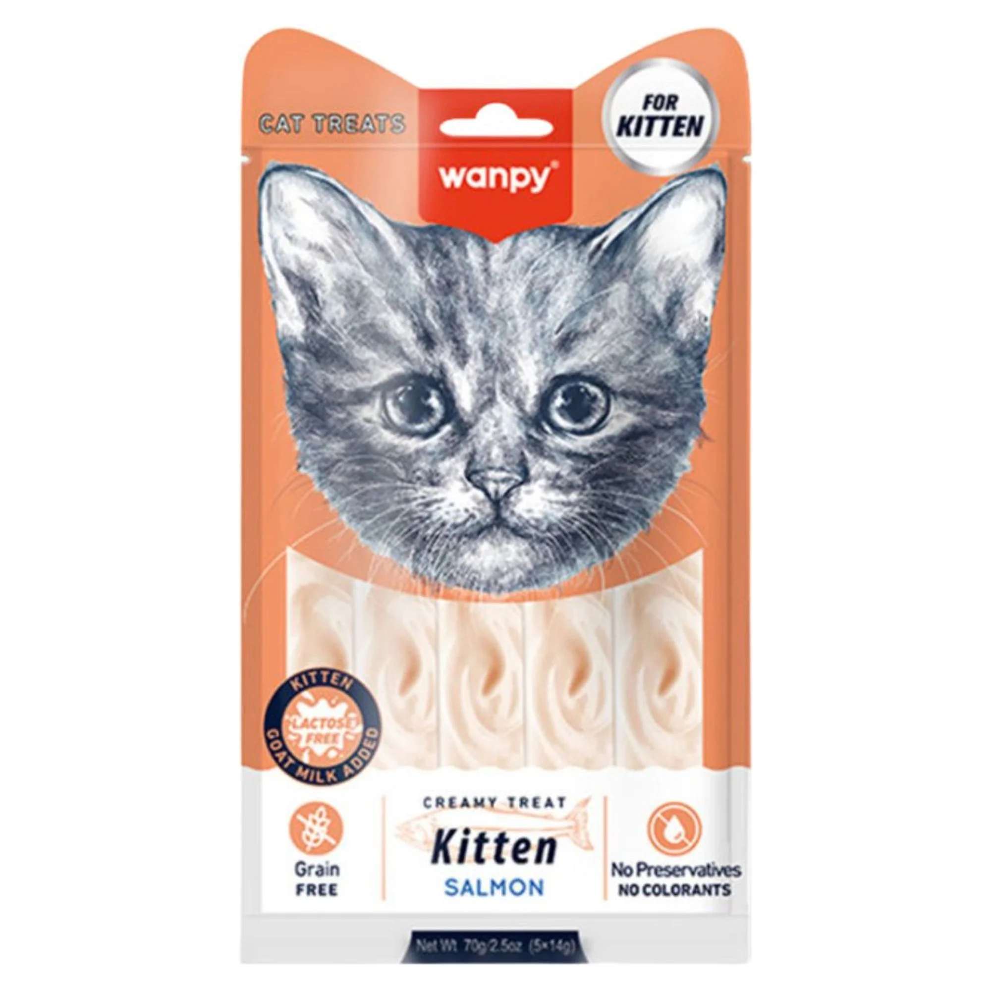 Wanpy Somon Yavru Kedi Krema Ödül Maması 5x14 G