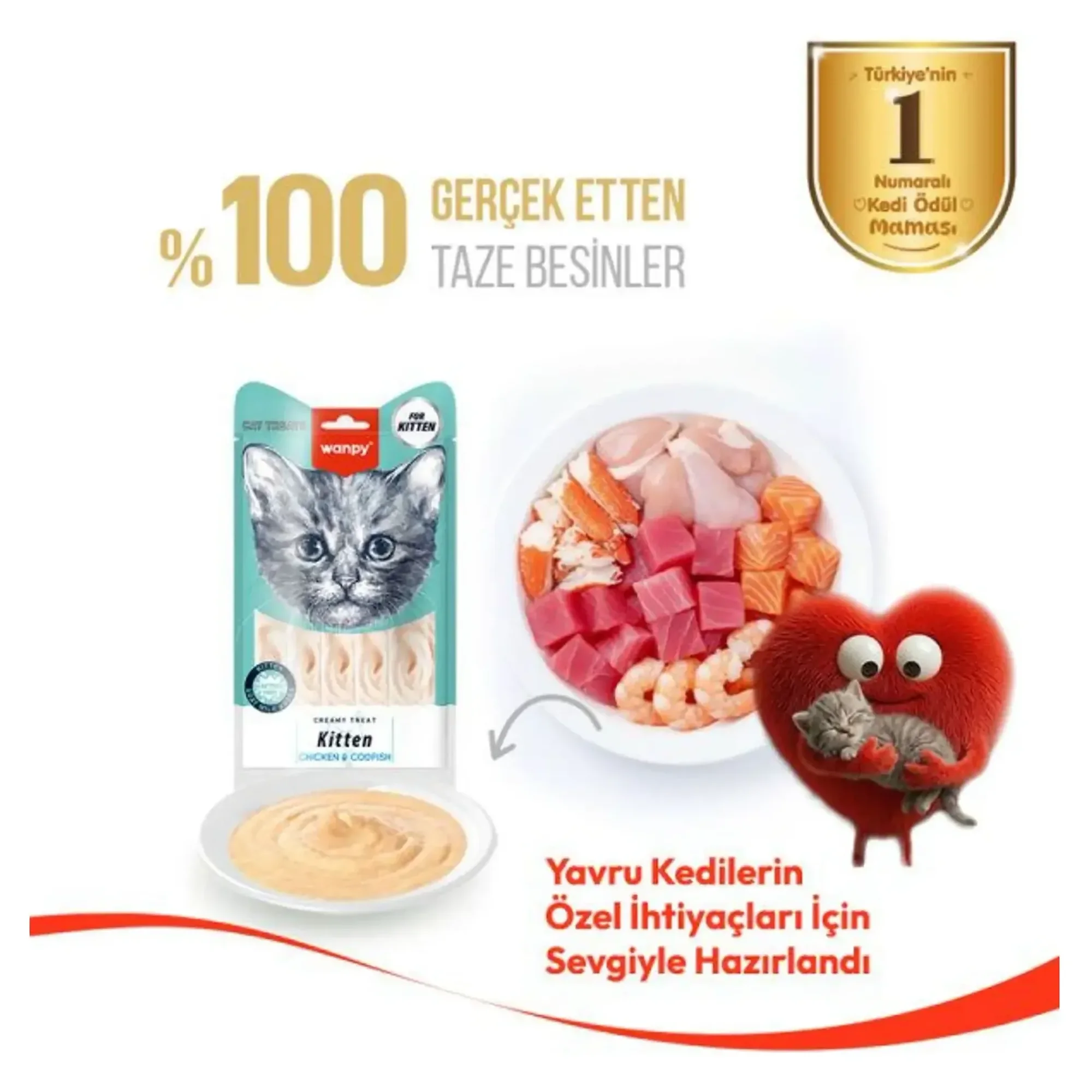 Wanpy Wanpy Tavuk ve Morina Yavru Kedi Krema Ödül Maması 5x14 G — Görsel 2
