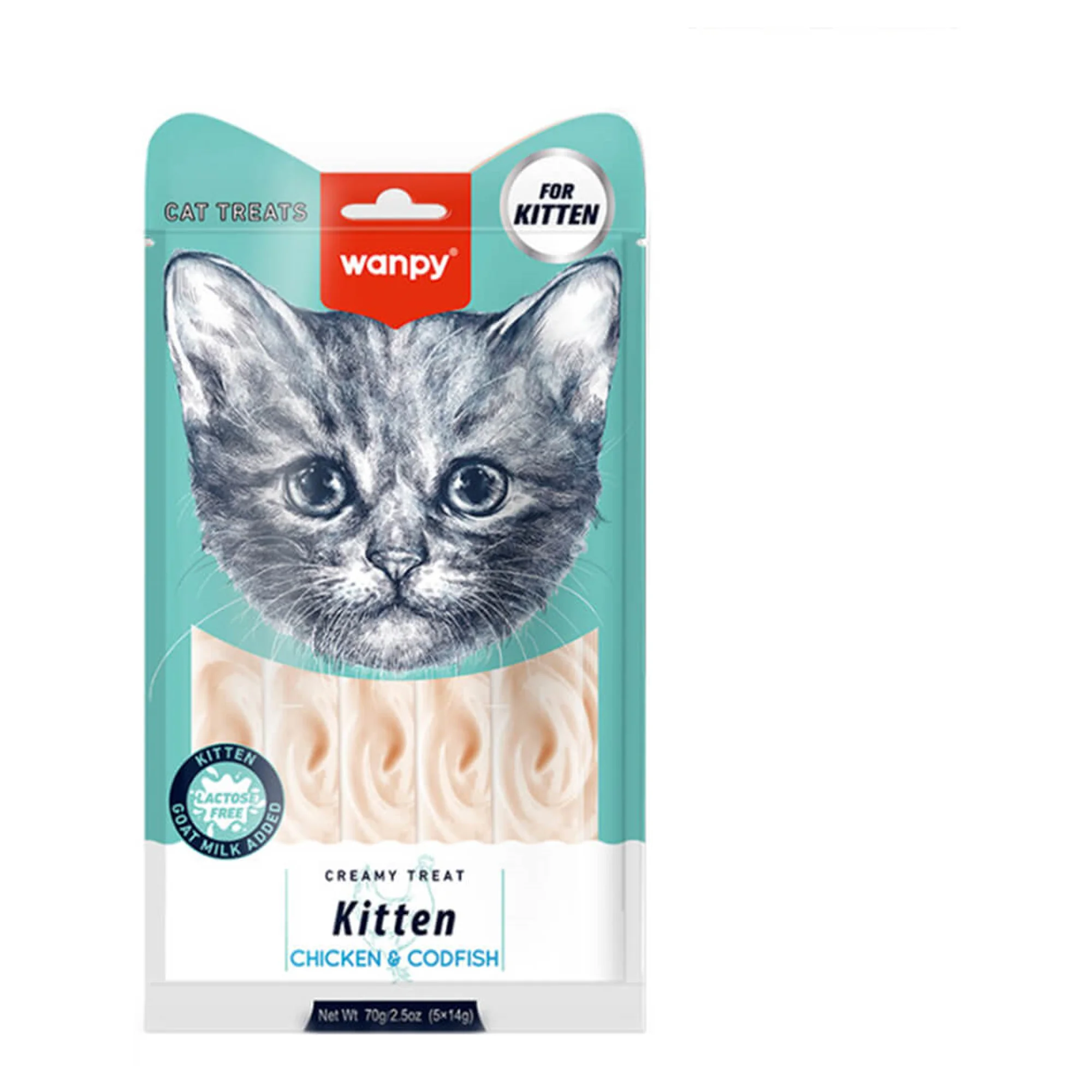 Wanpy Tavuk ve Morina Yavru Kedi Krema Ödül Maması 5x14 G