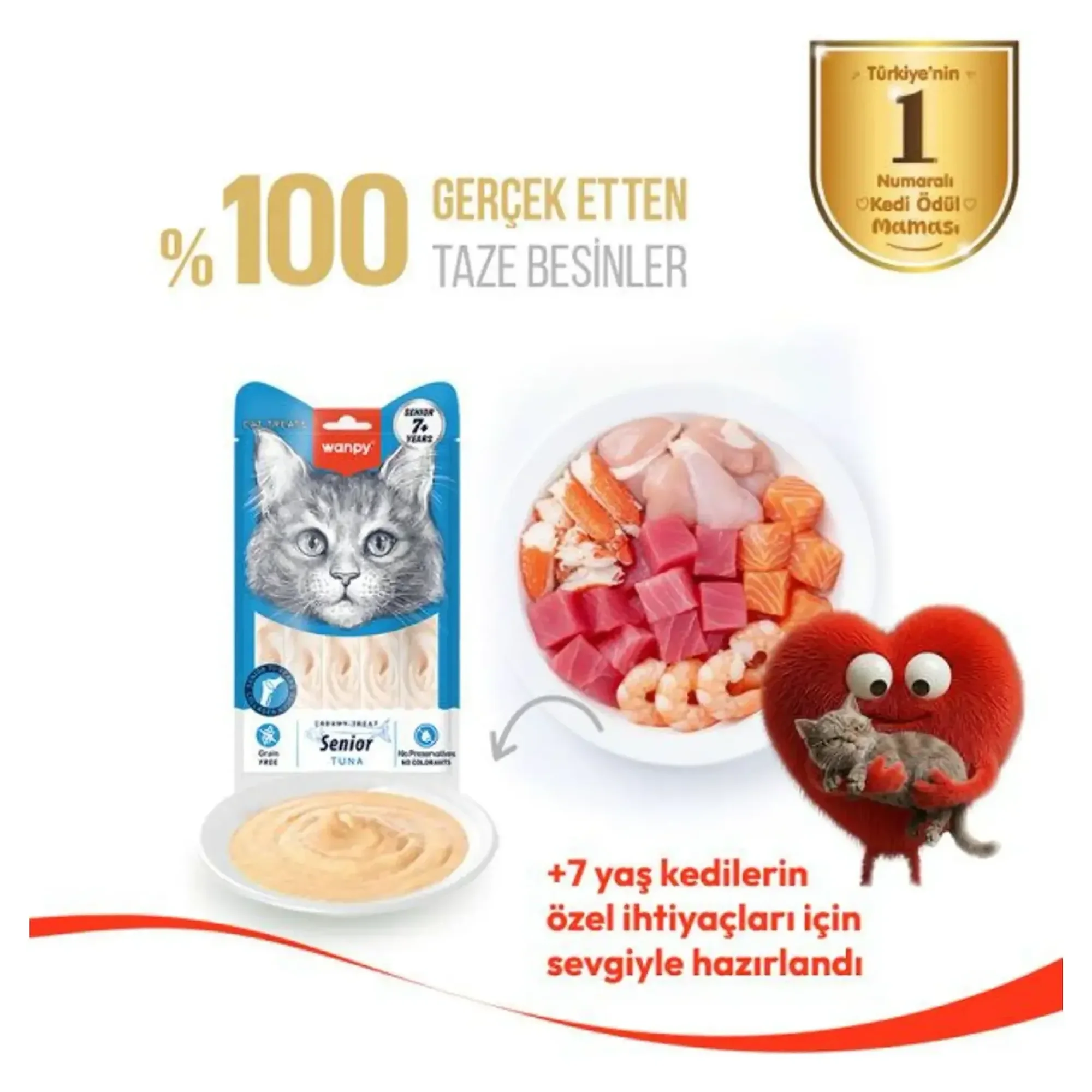 Wanpy Wanpy Ton Balıklı 7+ Yaş Kedi Krema Ödülü 5x14 G — Görsel 2