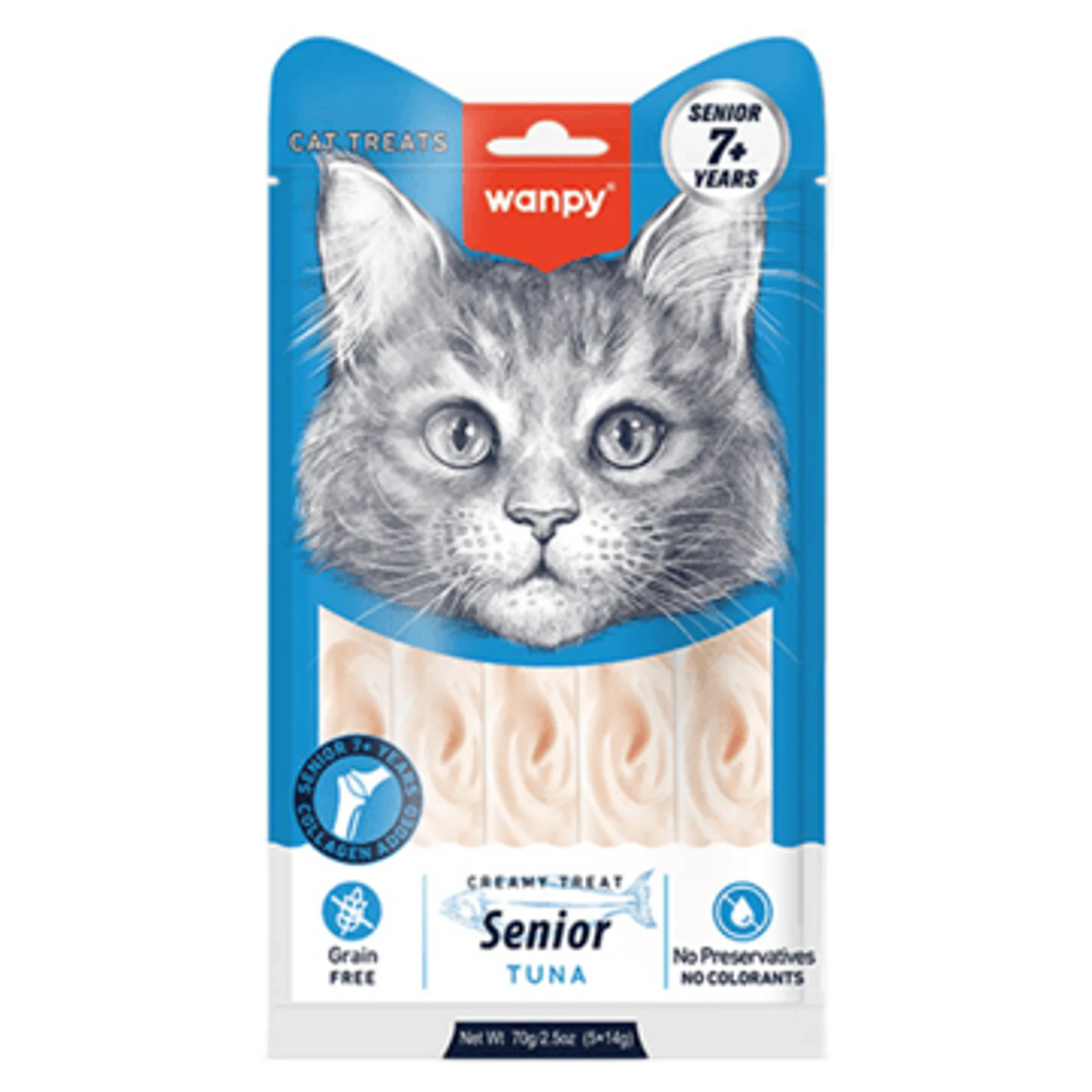 Wanpy Ton Balıklı 7+ Yaş Kedi Krema Ödülü 5x14 G