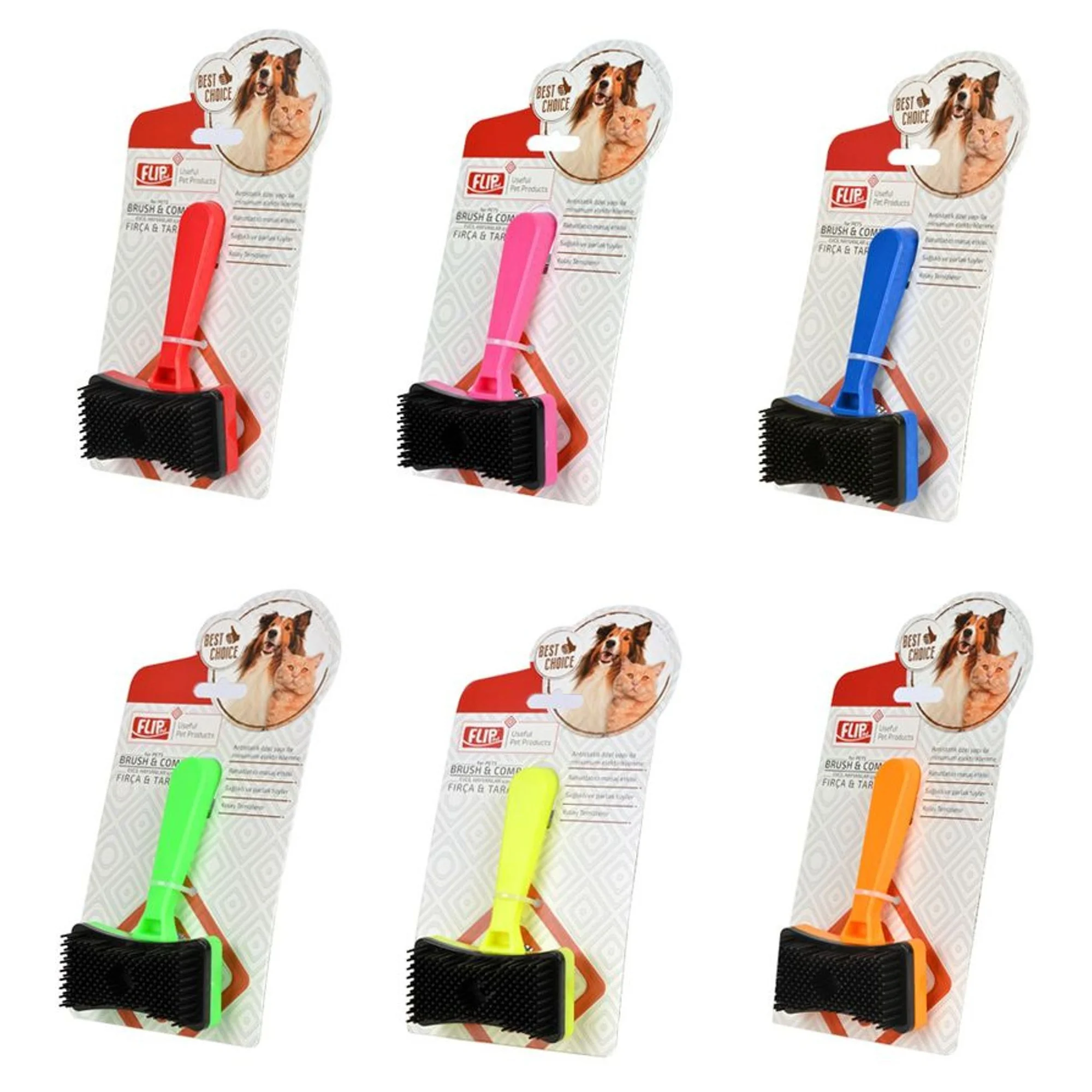 Flip Flip Basmalı Kedi Köpek Tarağı