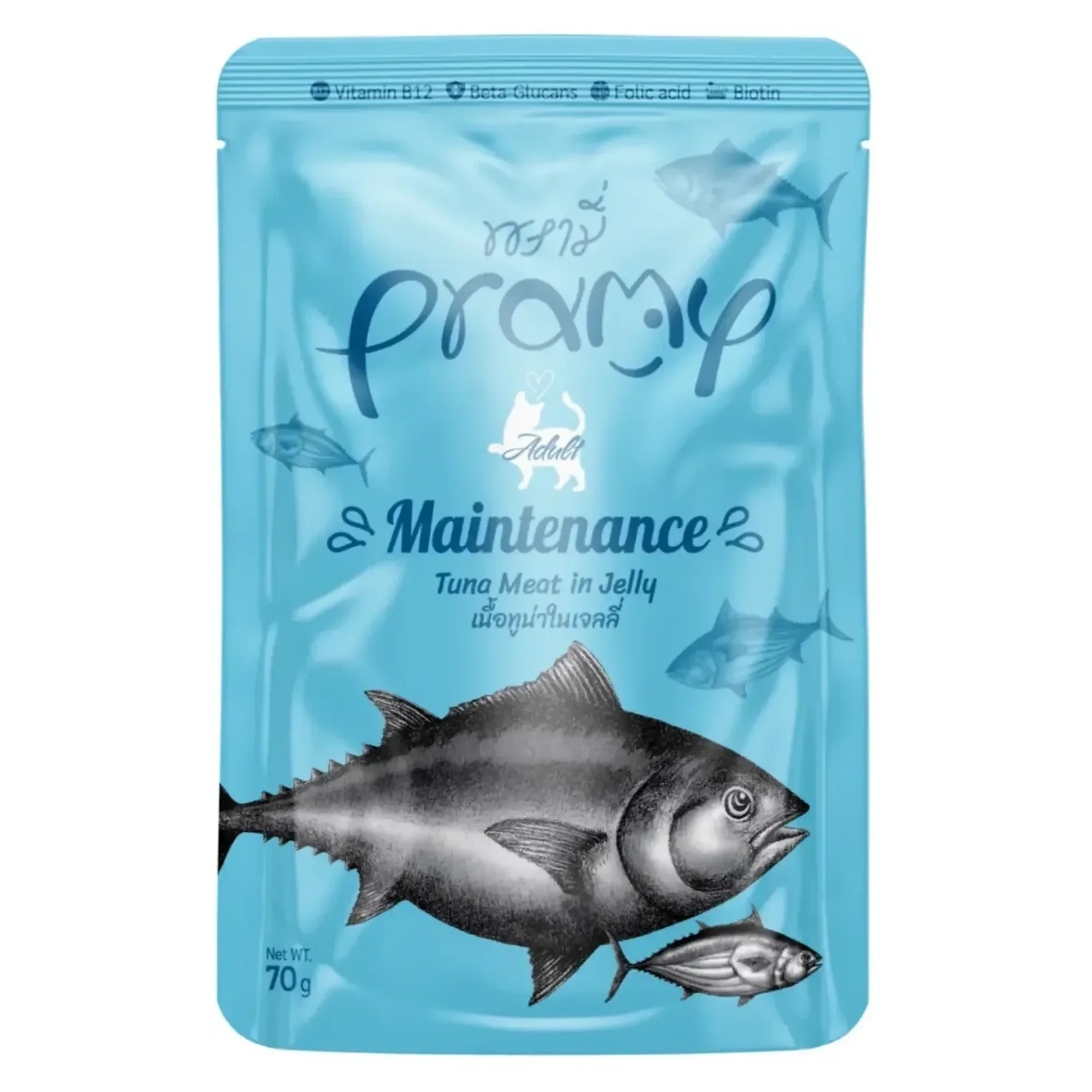 Pramy Pramy Jöle İçinde Yağsız Ton Balıklı Yetişkin Kedi Maması 70 G