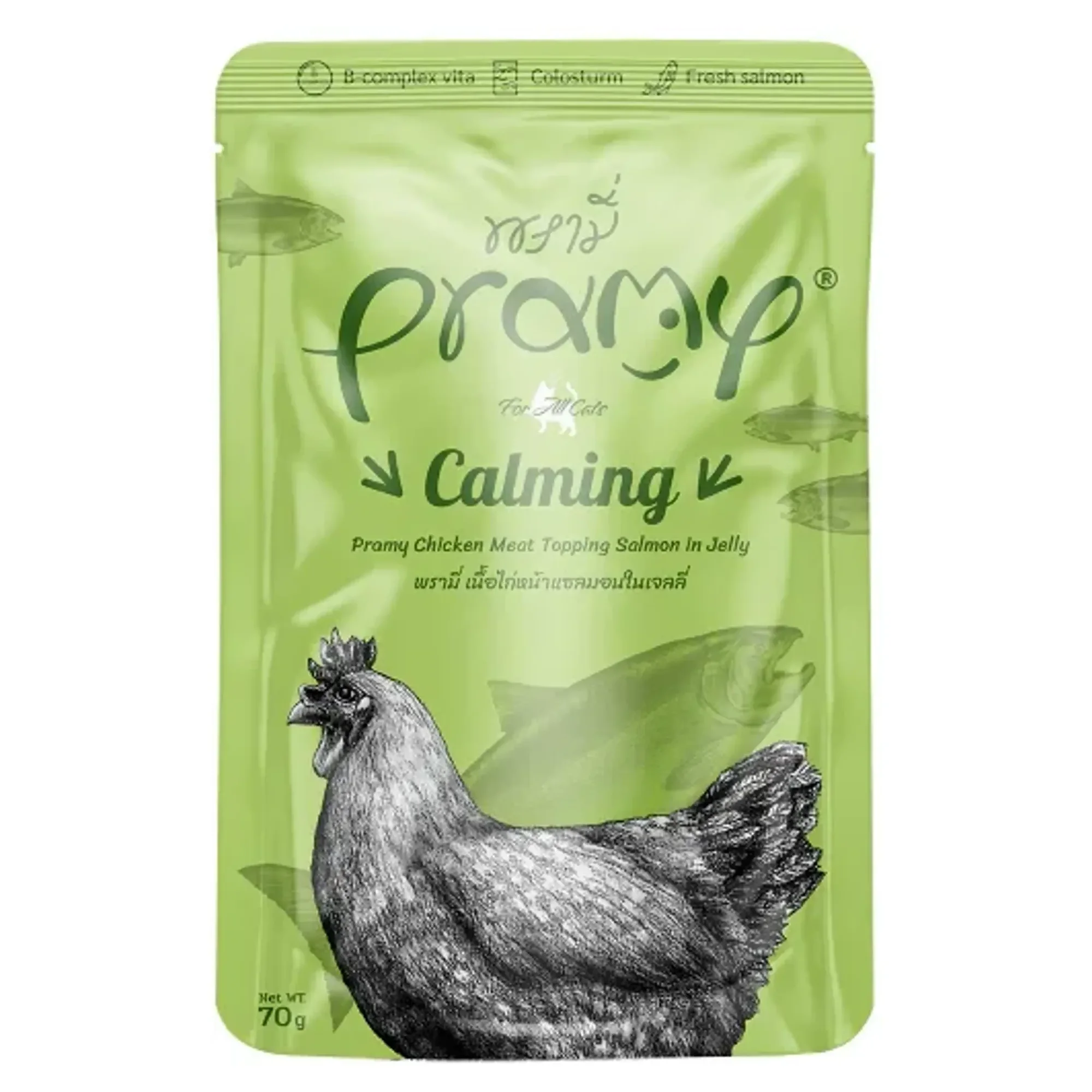 Pramy Jöle İçinde Somon ve Tavuk Yetişkin Kedi Yaş Mama 70 G