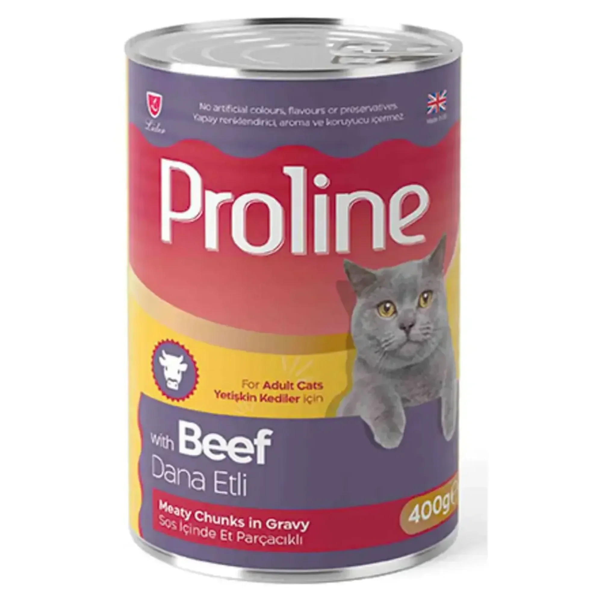 Proline Sos içinde Et Parçacıklı Dana Etli Yetişkin Kedi Maması 400 G