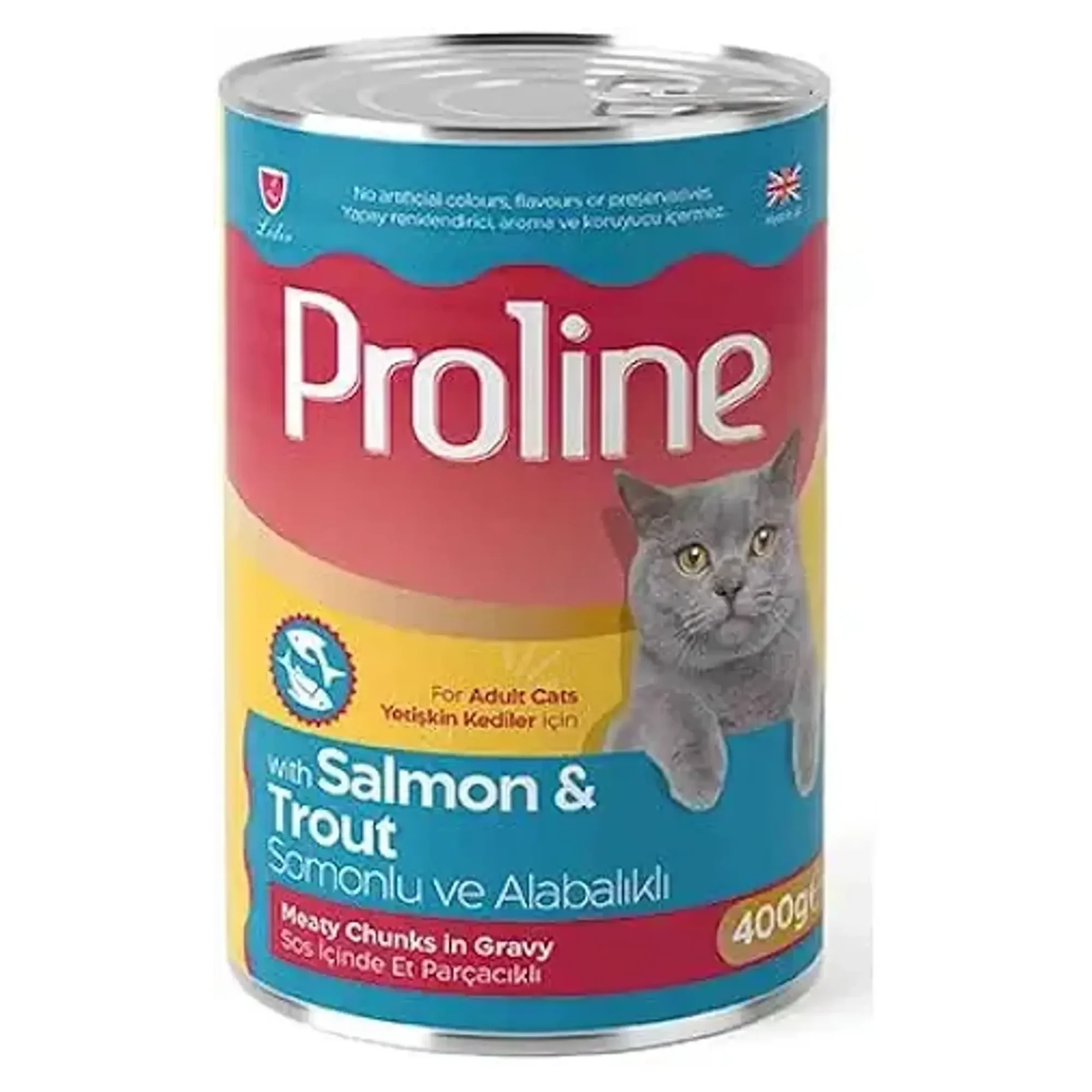 Proline Sos içinde Et Parçacıklı Somonlu ve Alabalıklı Yetişkin Kedi Maması 400 G