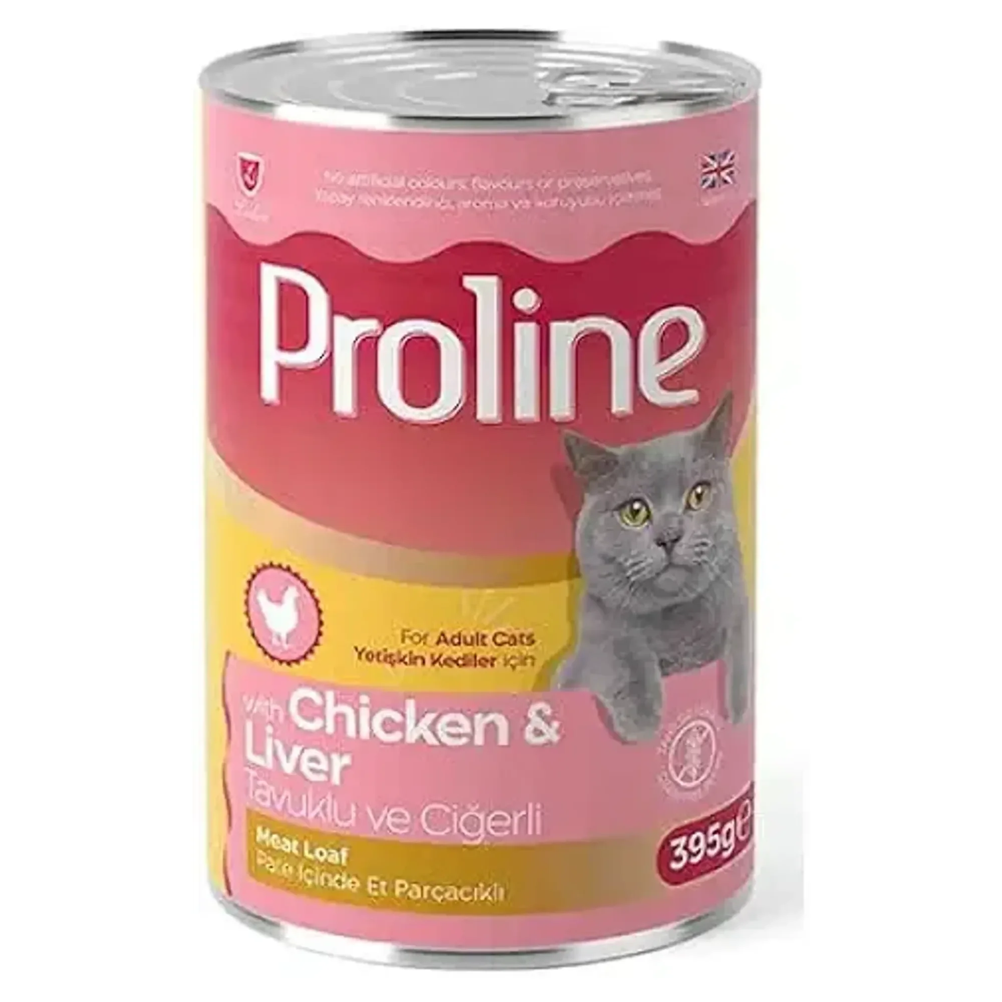 Proline Pate içinde Et Parçacıklı Tavuklu ve Ciğerli Yetişkin Kedi Maması 395 G