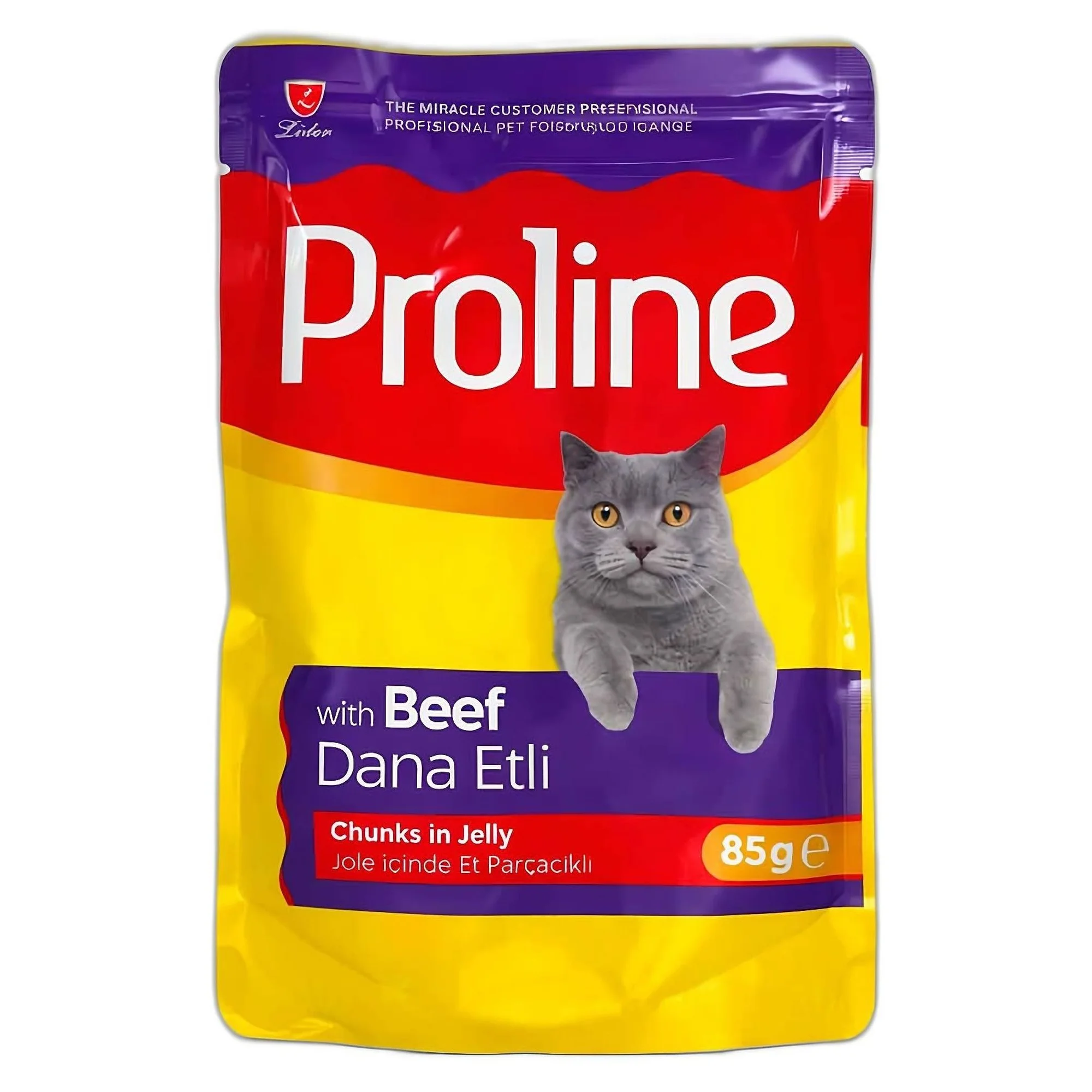 Proline Pouch Jöle İçinde Et Parçacıklı Dana Etli Yetişkin Kedi Maması 85 G