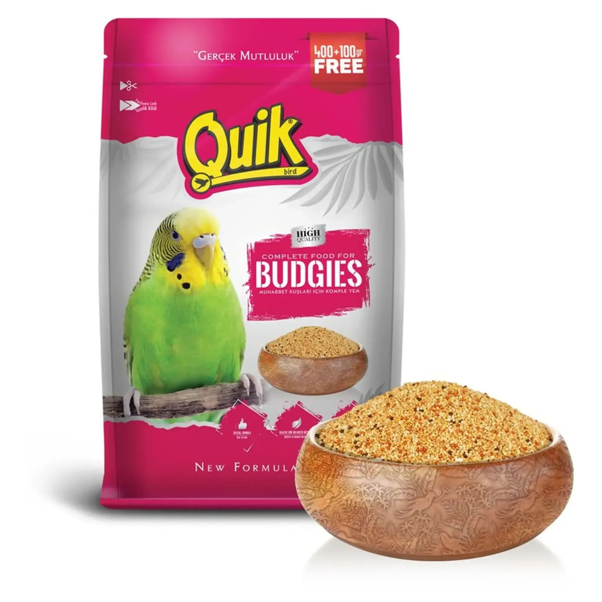 Quik Quik Muhabbet Kuşu Yemi 400+100 G