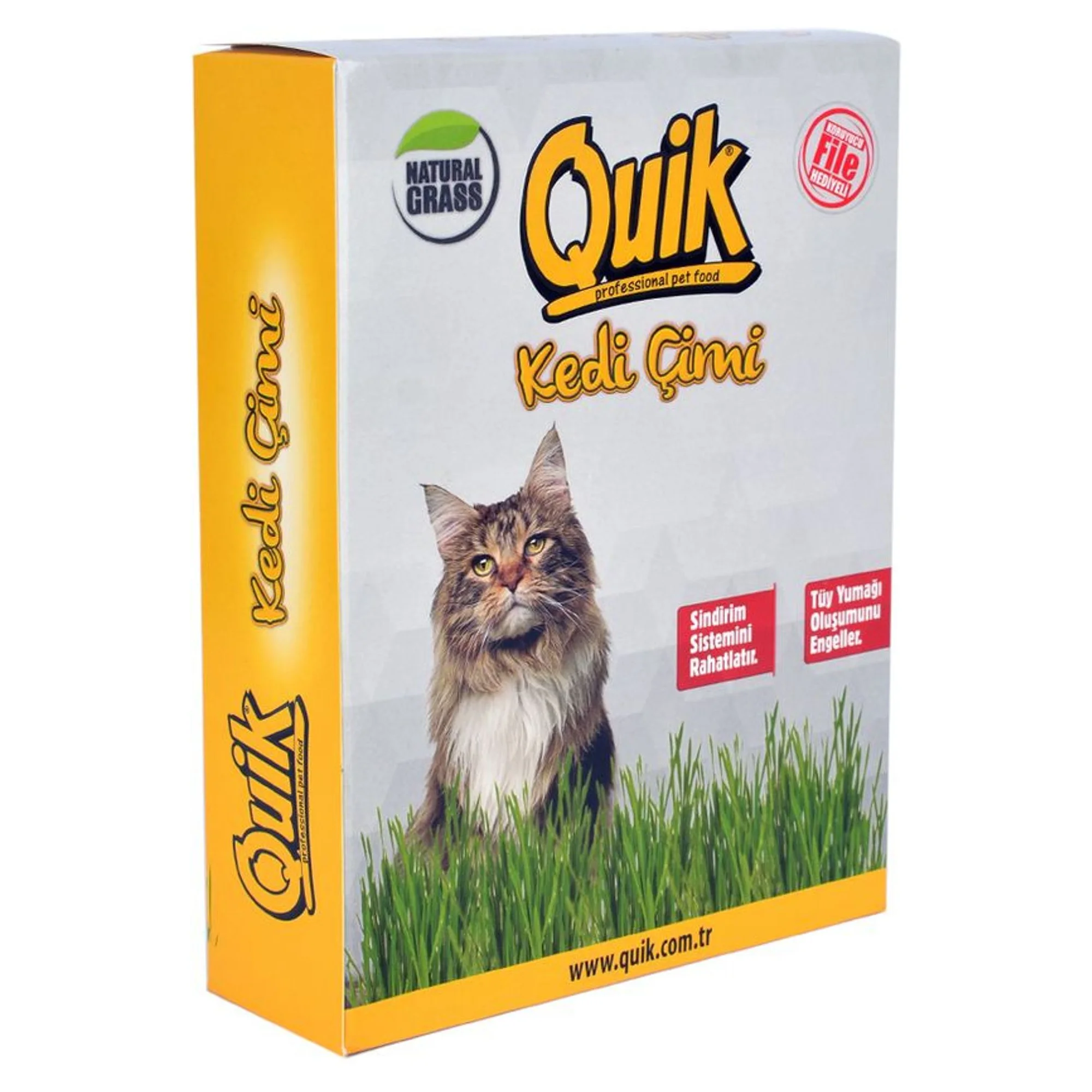Quik Quik Doğal Kedi Çimi (Fileli) - 6 Adet