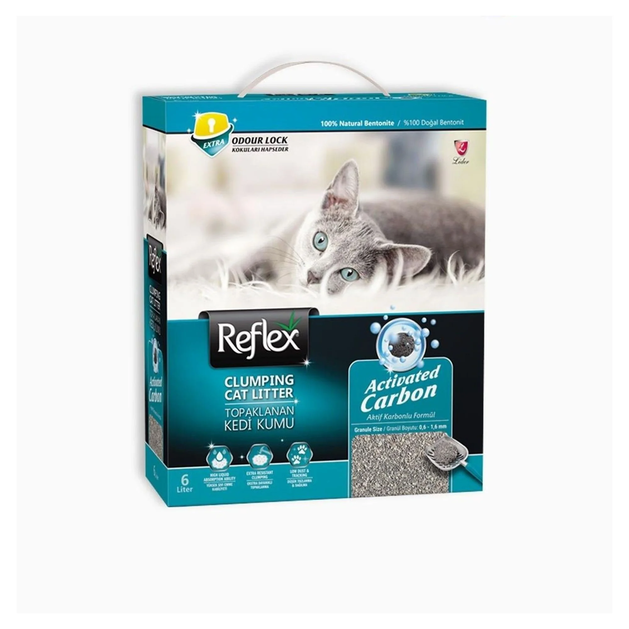 Reflex Reflex Box Active Carbon Gri Kedi Kumu 6 L