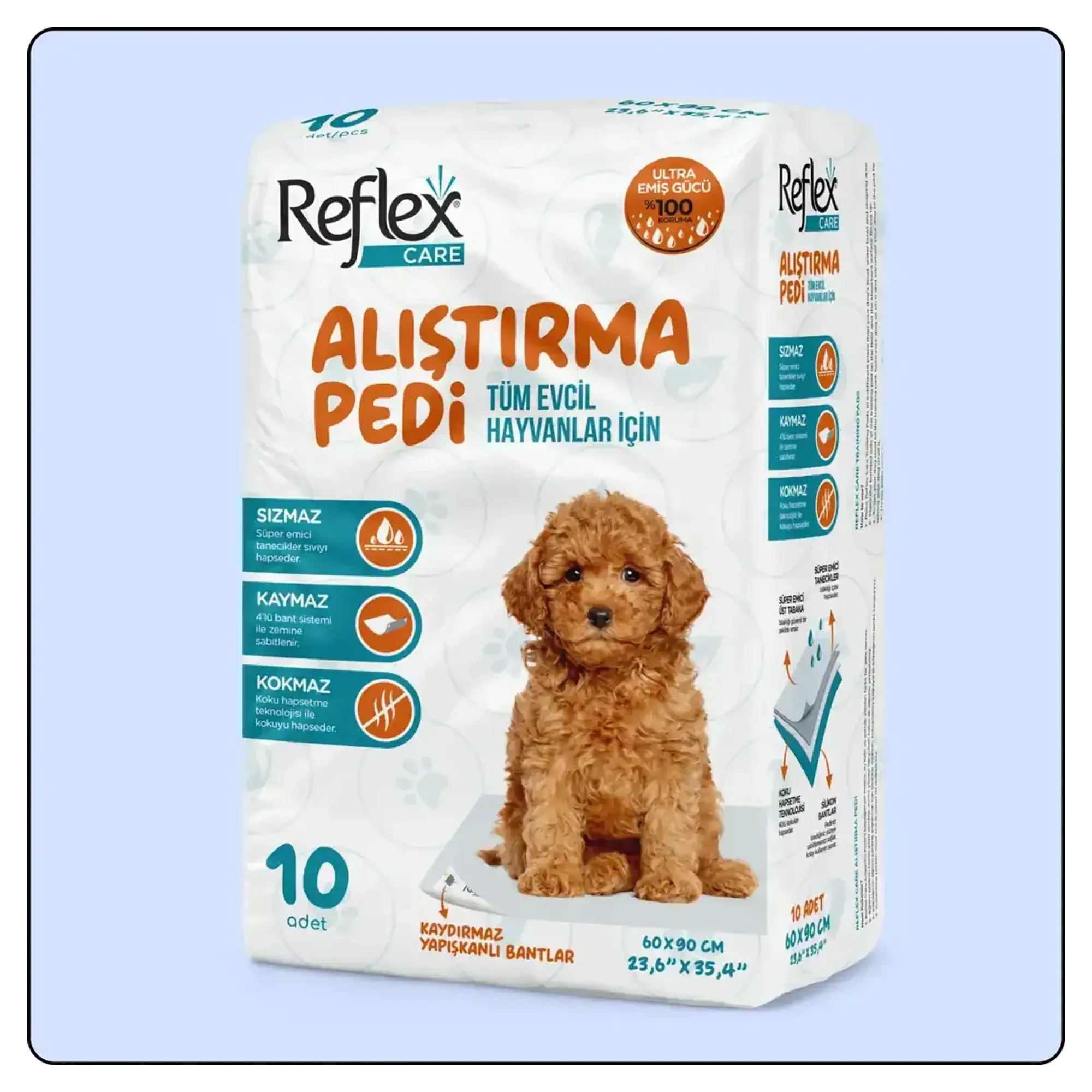 Reflex Reflex Care Kaydırmaz Köpek Alıştırma Pedi 10'lu 60x90 CM