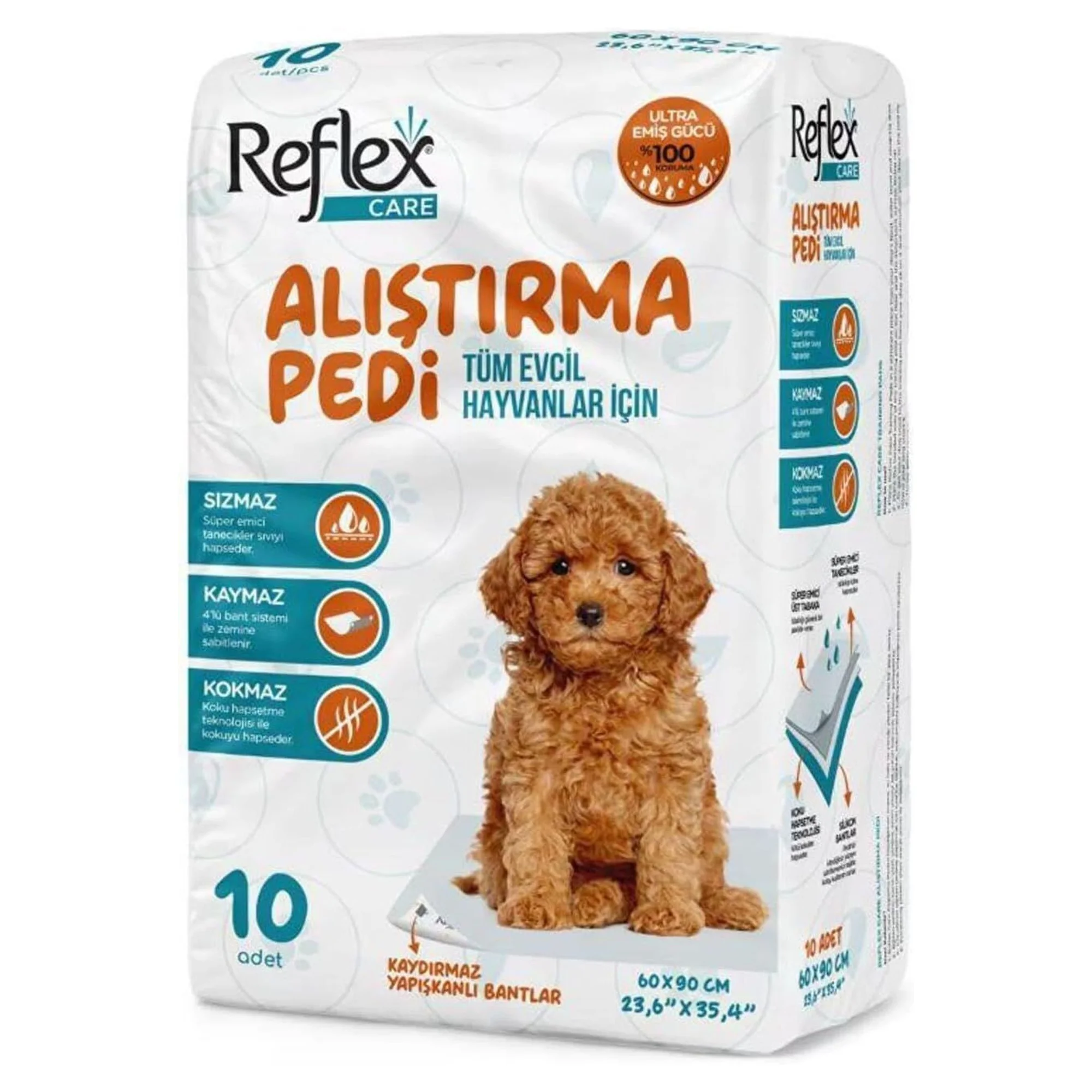 Reflex Care Kaydırmaz Köpek Alıştırma Pedi 10'lu 60x90 CM