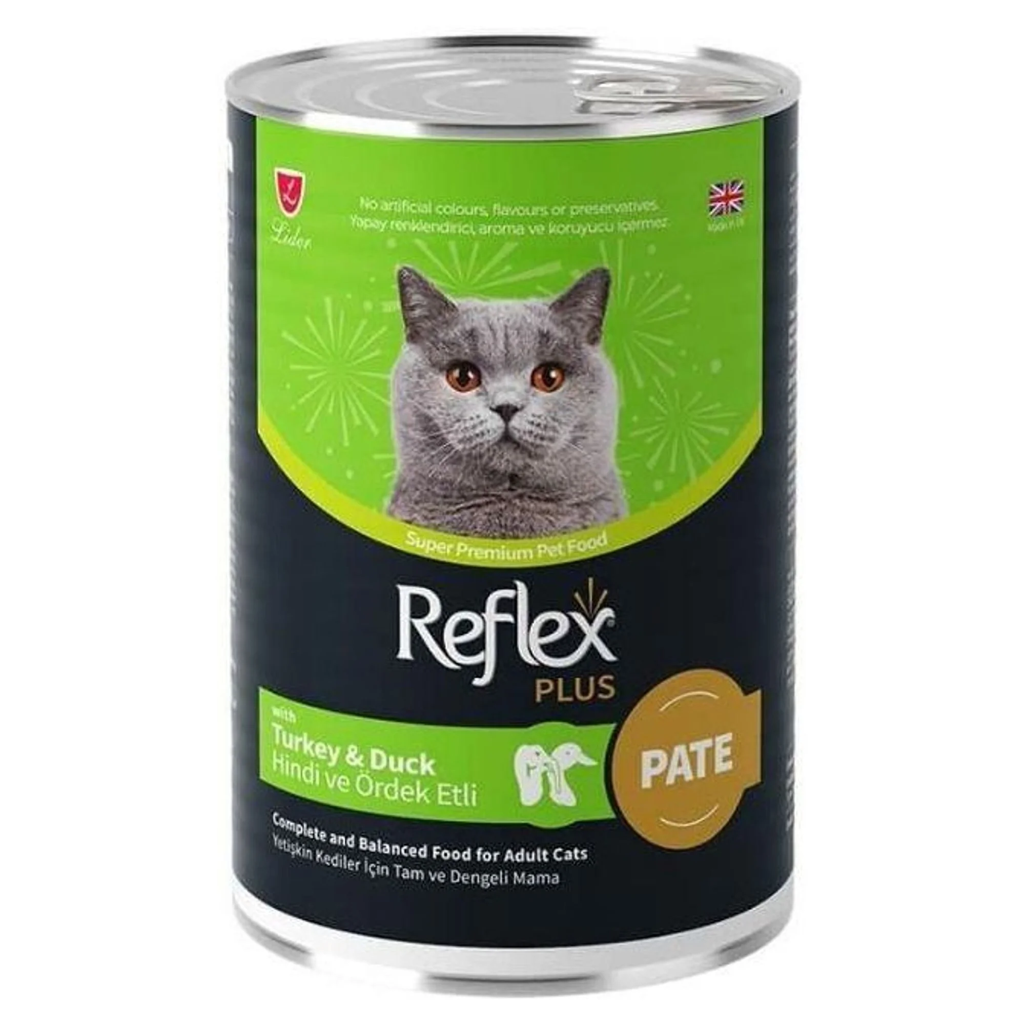 Reflex Plus Pate İçinde Et Parçacıklı Hindi Ve Ördek Etli Yetişkin Kedi Konservesi 395 G