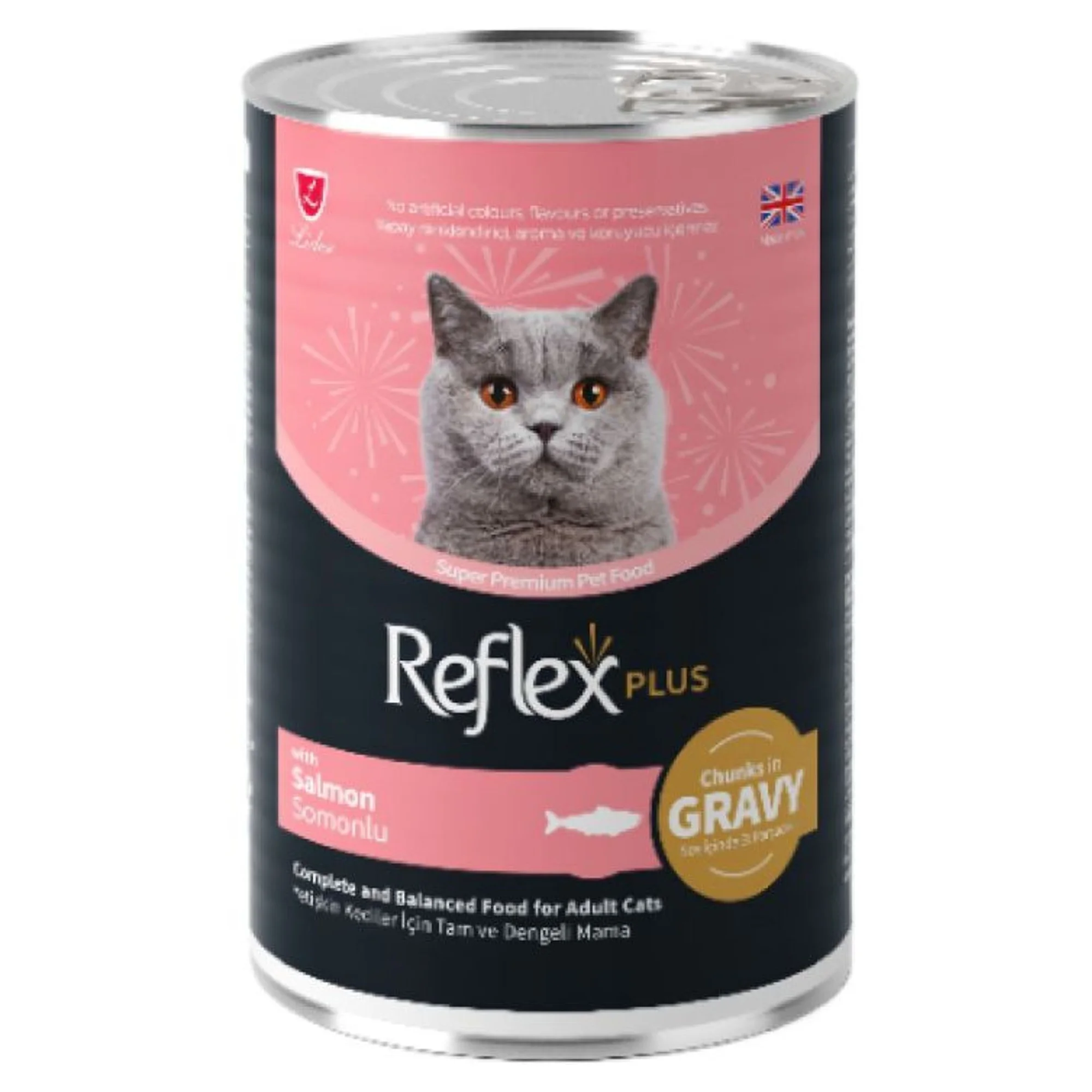 Reflex Plus Sos İçinde Parça Etli Somonlu Yetişkin Kedi Konservesi 400 G