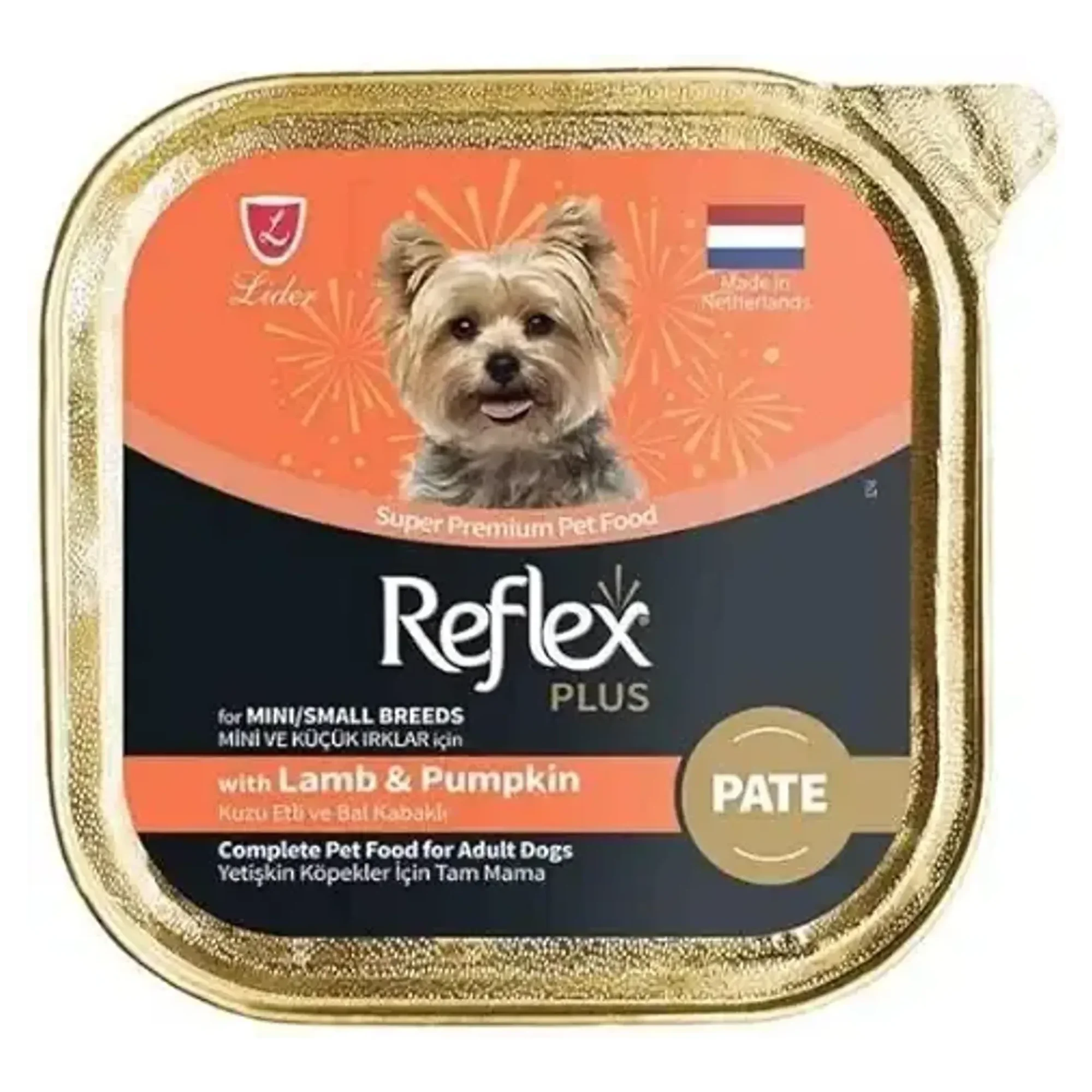 Reflex Plus Pate Kuzu Etli ve Bal Kabaklı Mini ve Küçük Irklar İçin Yetişkin Köpek Maması 85 G