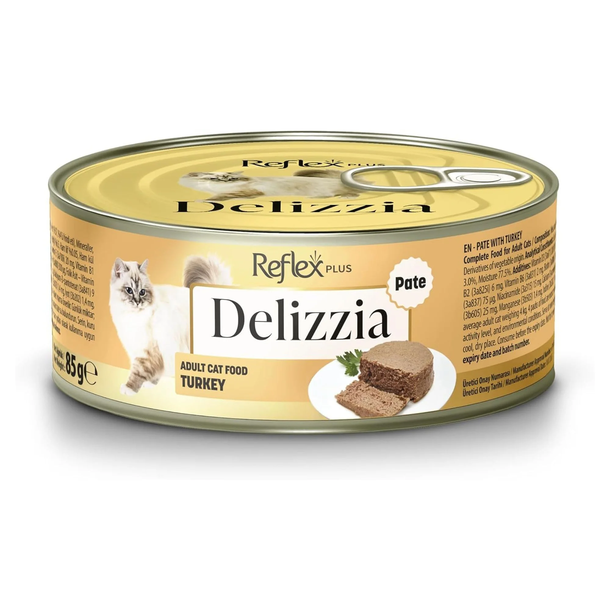 Reflex Plus Delizzia Hindi Etli Ezme Yetişkin Kedi Konservesi 85 G