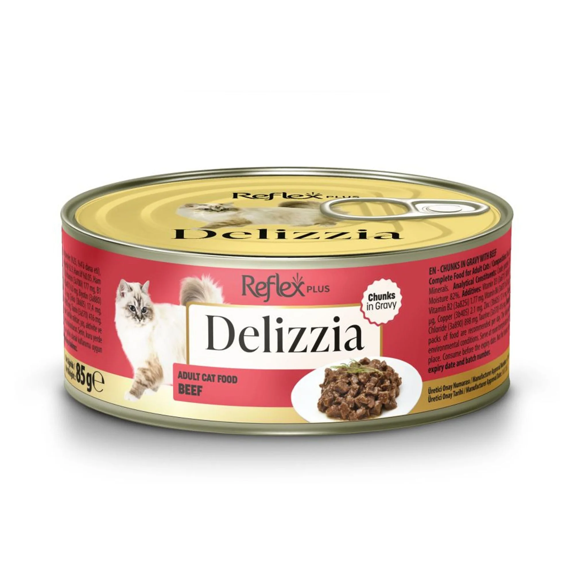 Reflex Plus Reflex Plus Delizzia Sos İçinde Dana Parça Etli Yetişkin Kedi Konservesi 85 G