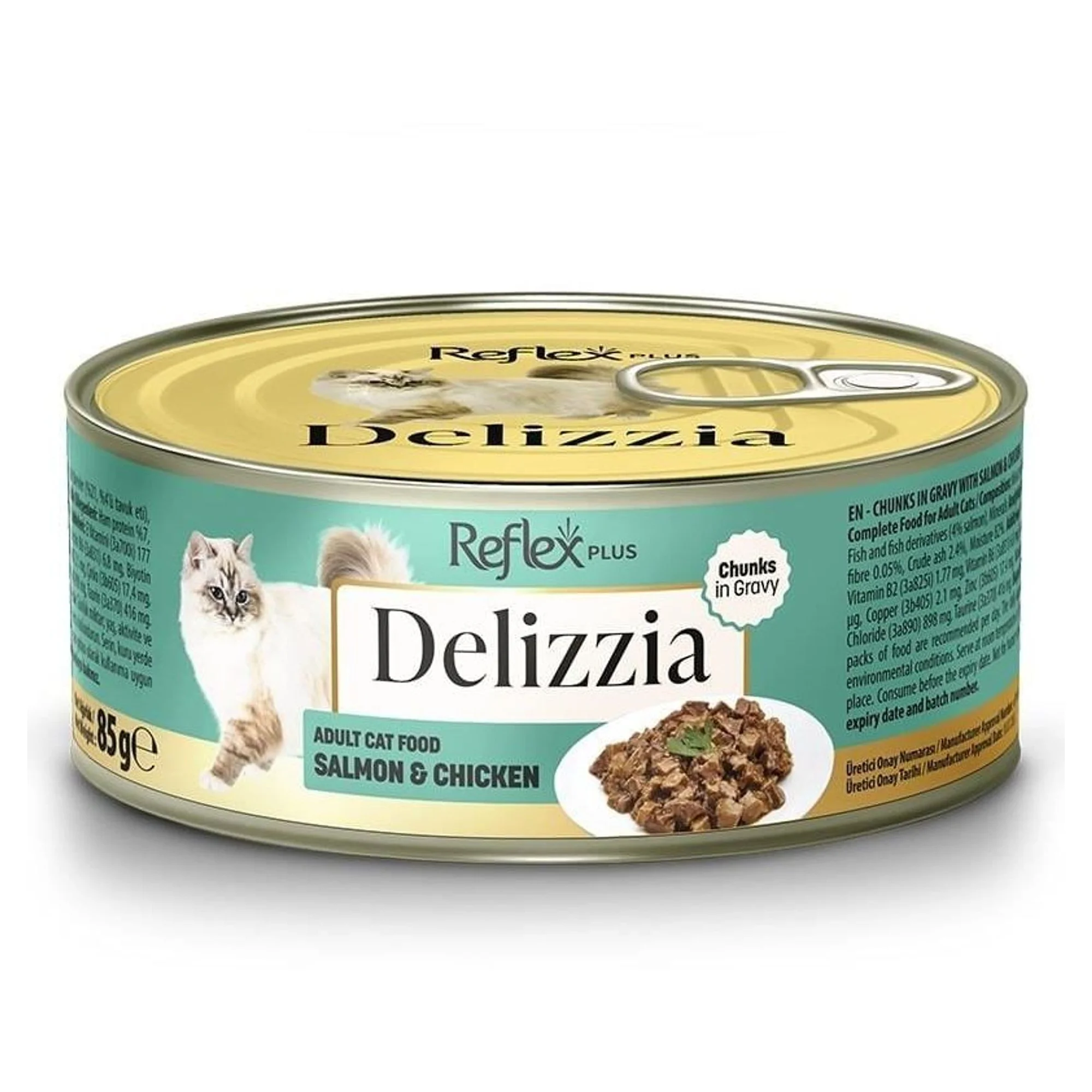 Reflex Plus Reflex Plus Delizzia Somon ve Tavuklu Parça Etli Kedi Konservesi 85 Gr