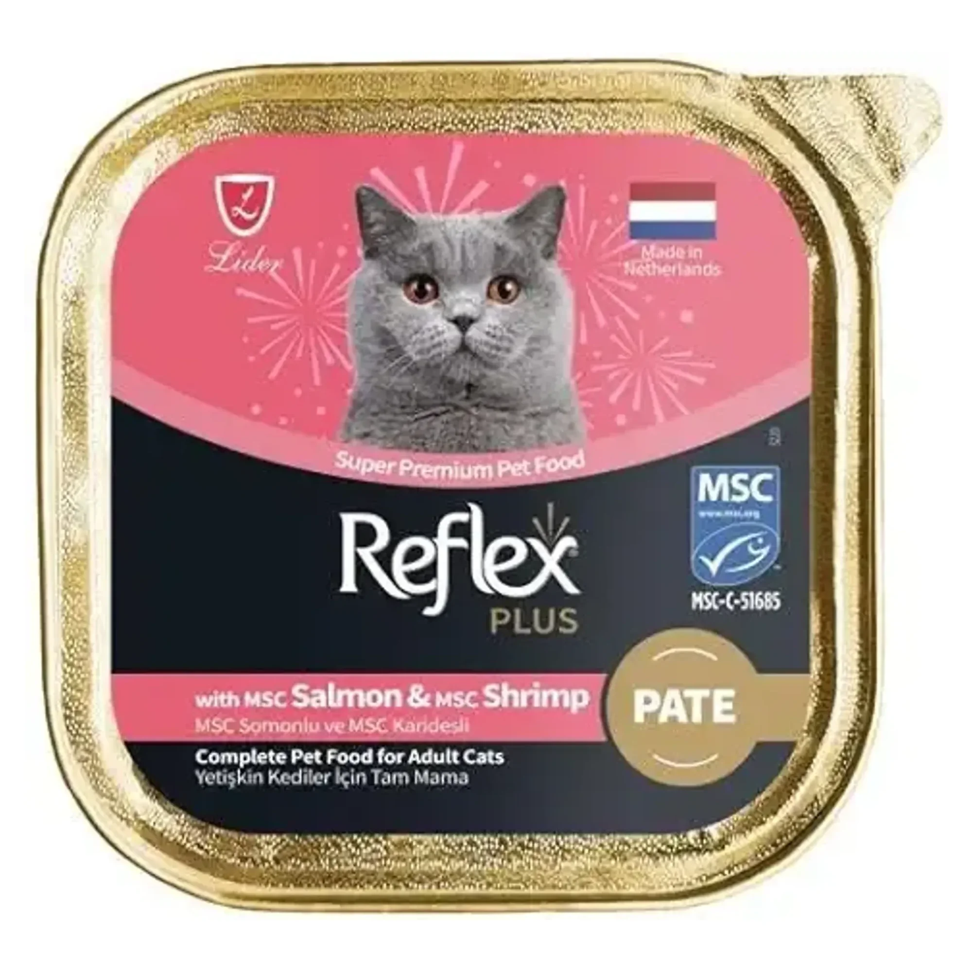 Reflex Plus Pate Somonlu ve Karidesli Yetişkin Kedi Maması 85 G