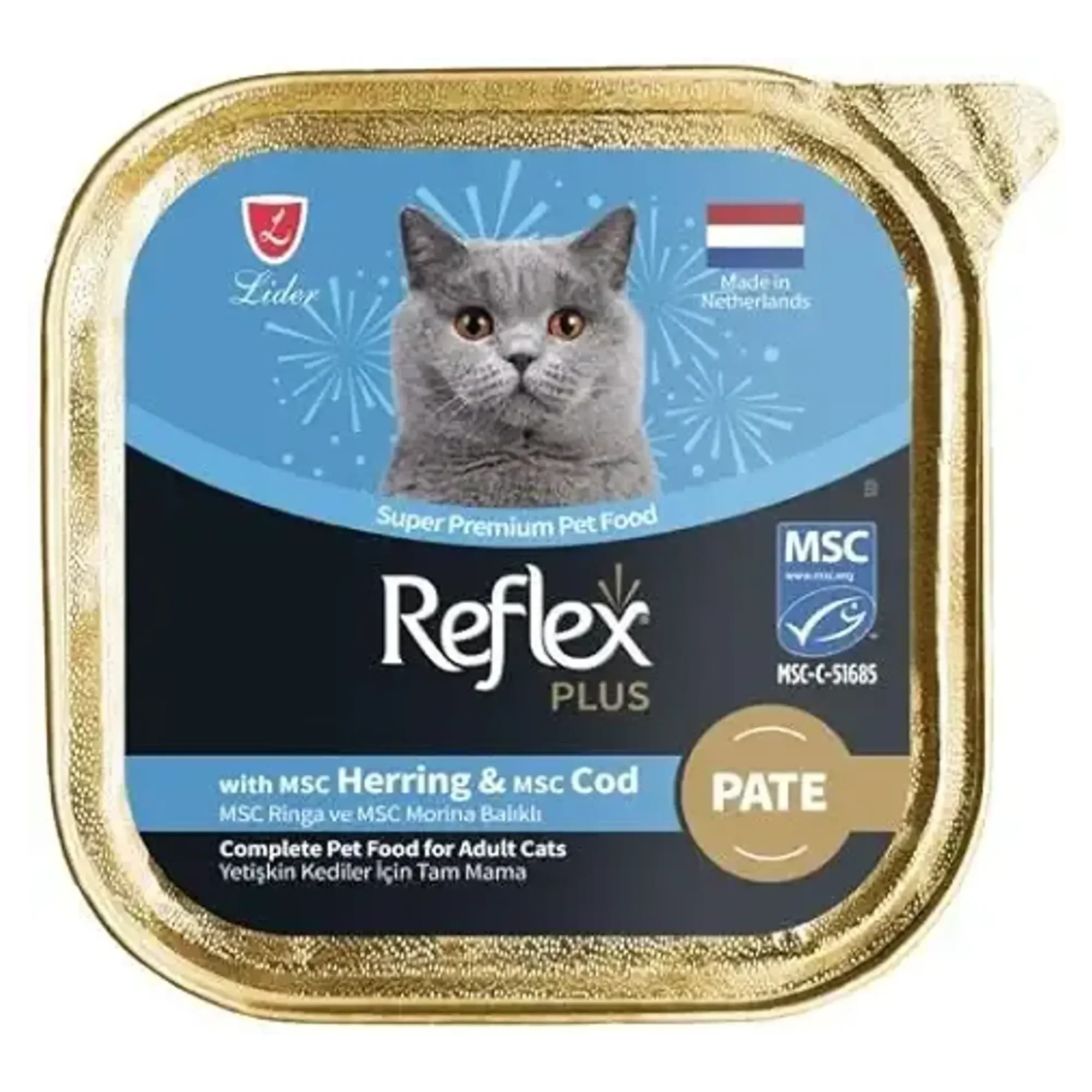 Reflex Plus Pate Ringa ve Morina Balıklı Yetişkin Kedi Maması 85 G