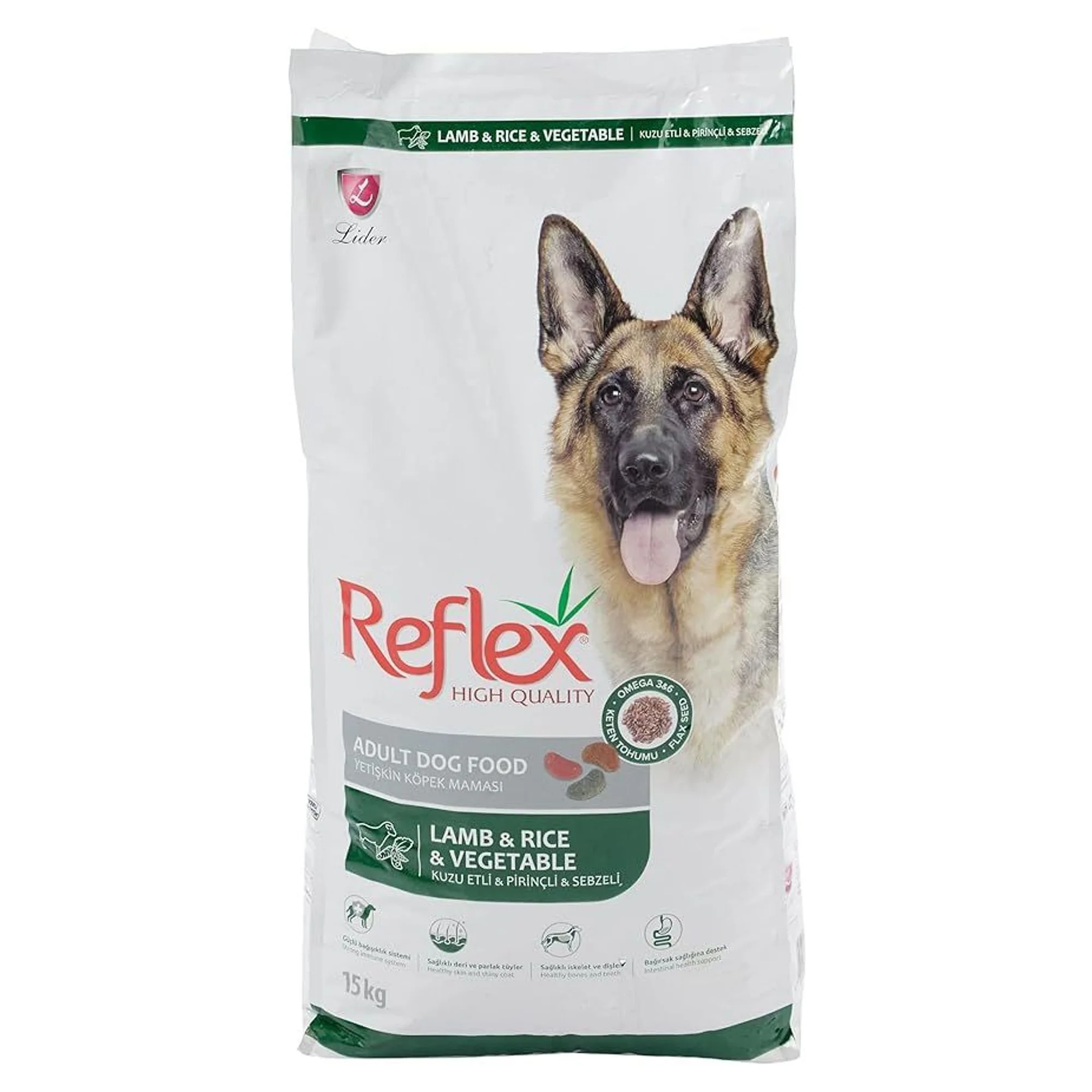 Reflex Kuzu Etli & Pirinçli & Sebzeli Yetişkin Köpek Maması 15 KG