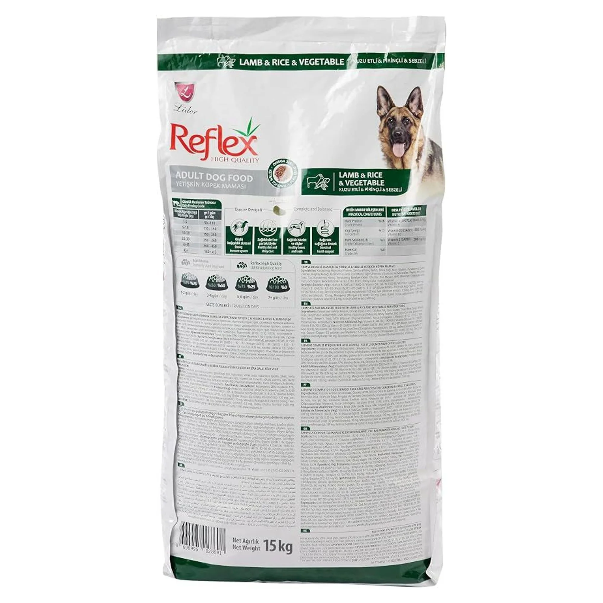 Reflex Kuzu Etli & Pirinçli & Sebzeli Yetişkin Köpek Maması 15 KG — Normal, 15.1 kg — Görsel 2