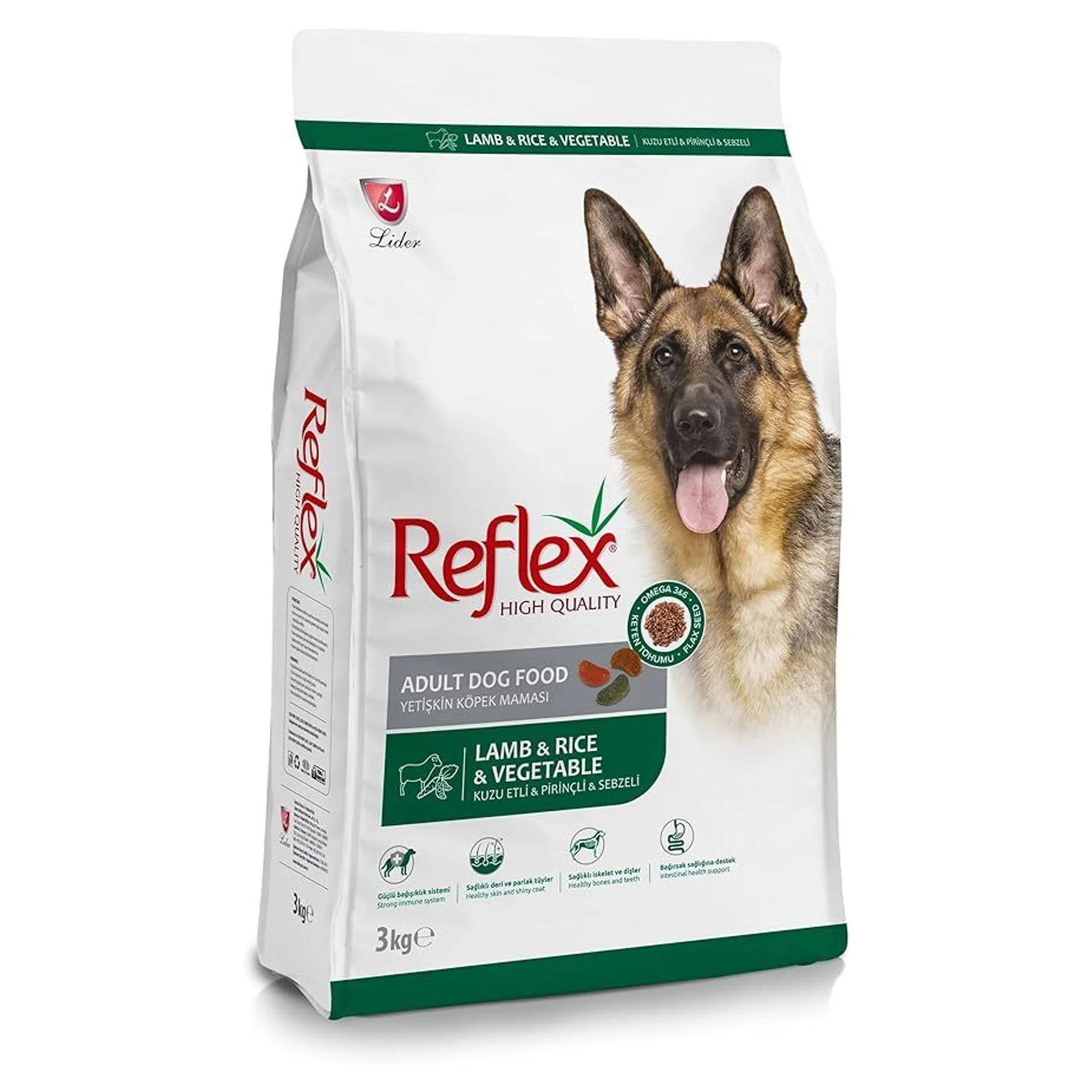 Reflex Kuzu Etli & Pirinçli & Sebzeli Yetişkin Köpek Maması 3KG