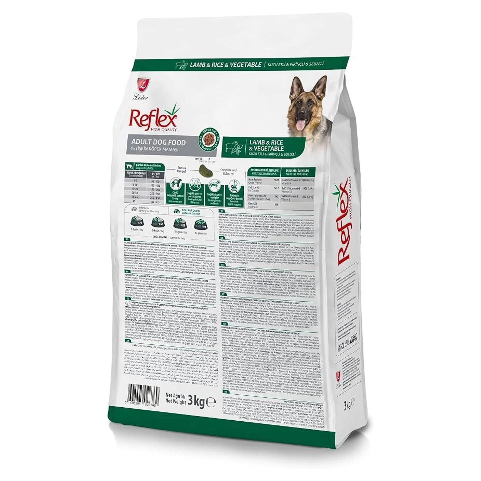 Reflex Kuzu Etli & Pirinçli & Sebzeli Yetişkin Köpek Maması 3KG — Normal — Görsel 3