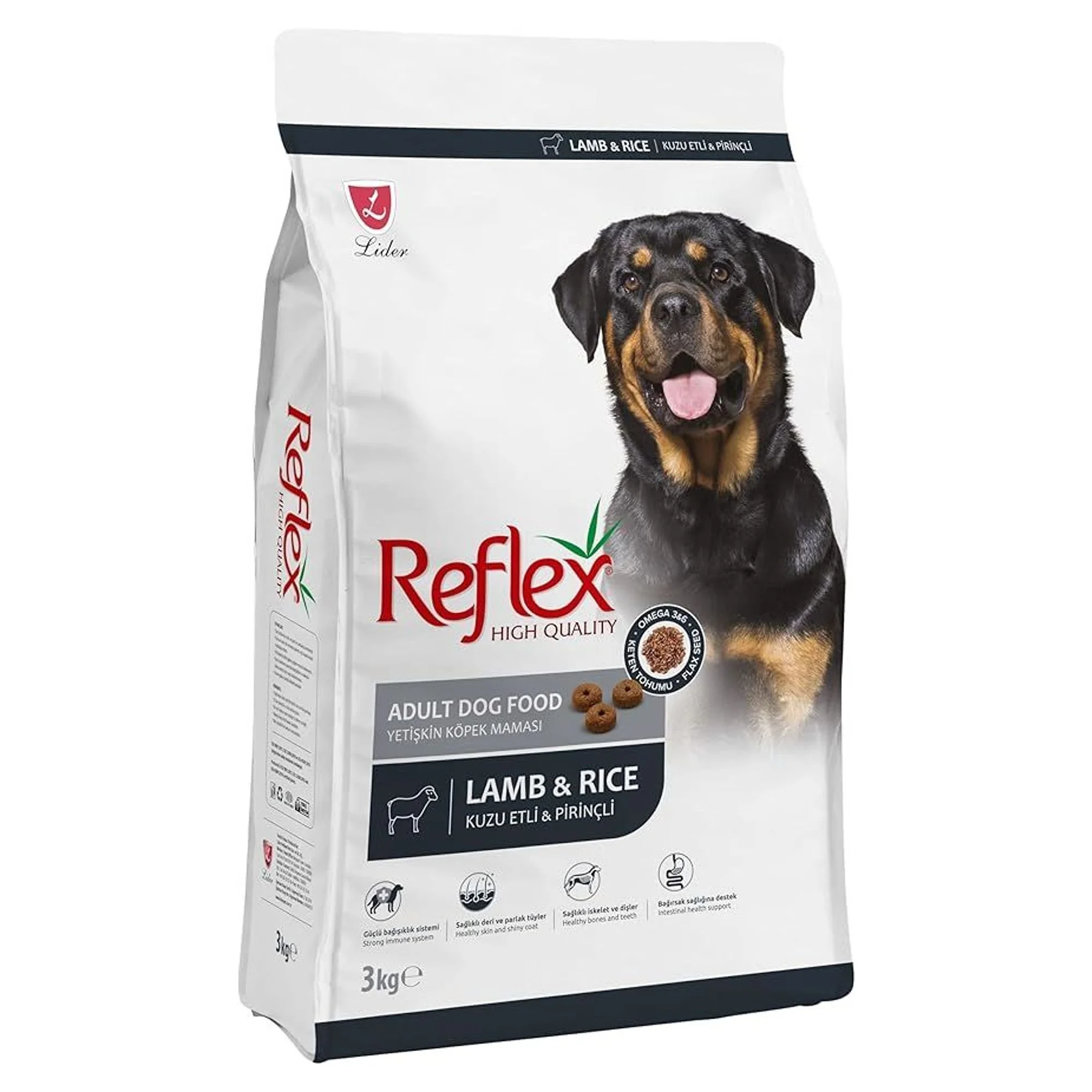 Reflex Kuzu Etli & Pirinçli Yetişkin Köpek Maması 3 KG