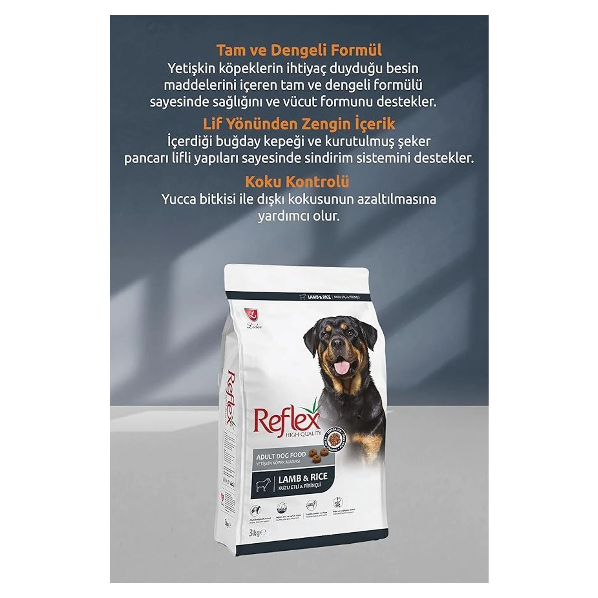 Reflex Kuzu Etli & Pirinçli Yetişkin Köpek Maması 3 KG — Normal, 3.3 kg — Görsel 2