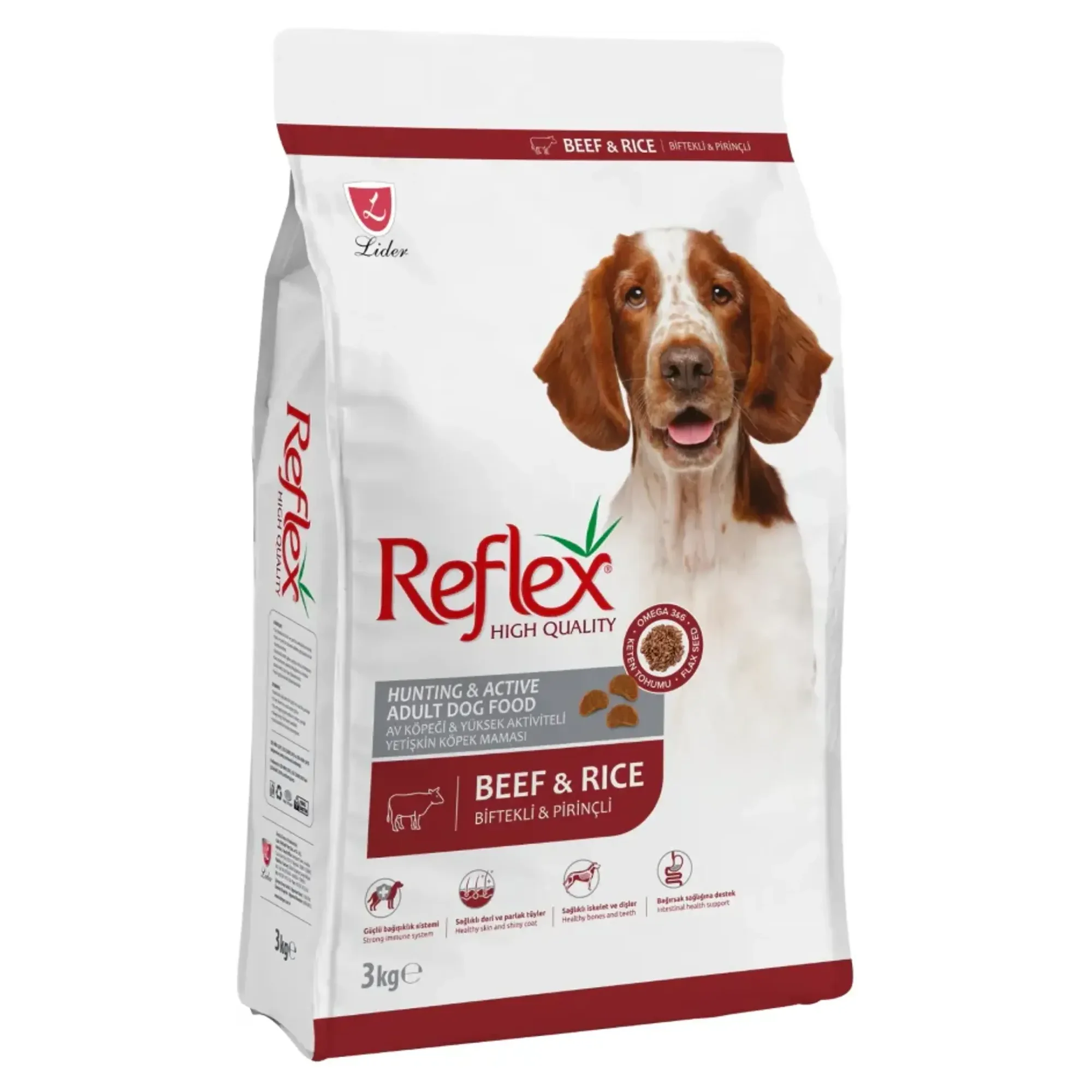 Reflex Biftekli & Pirinçli Yetişkin Köpek Maması 3KG
