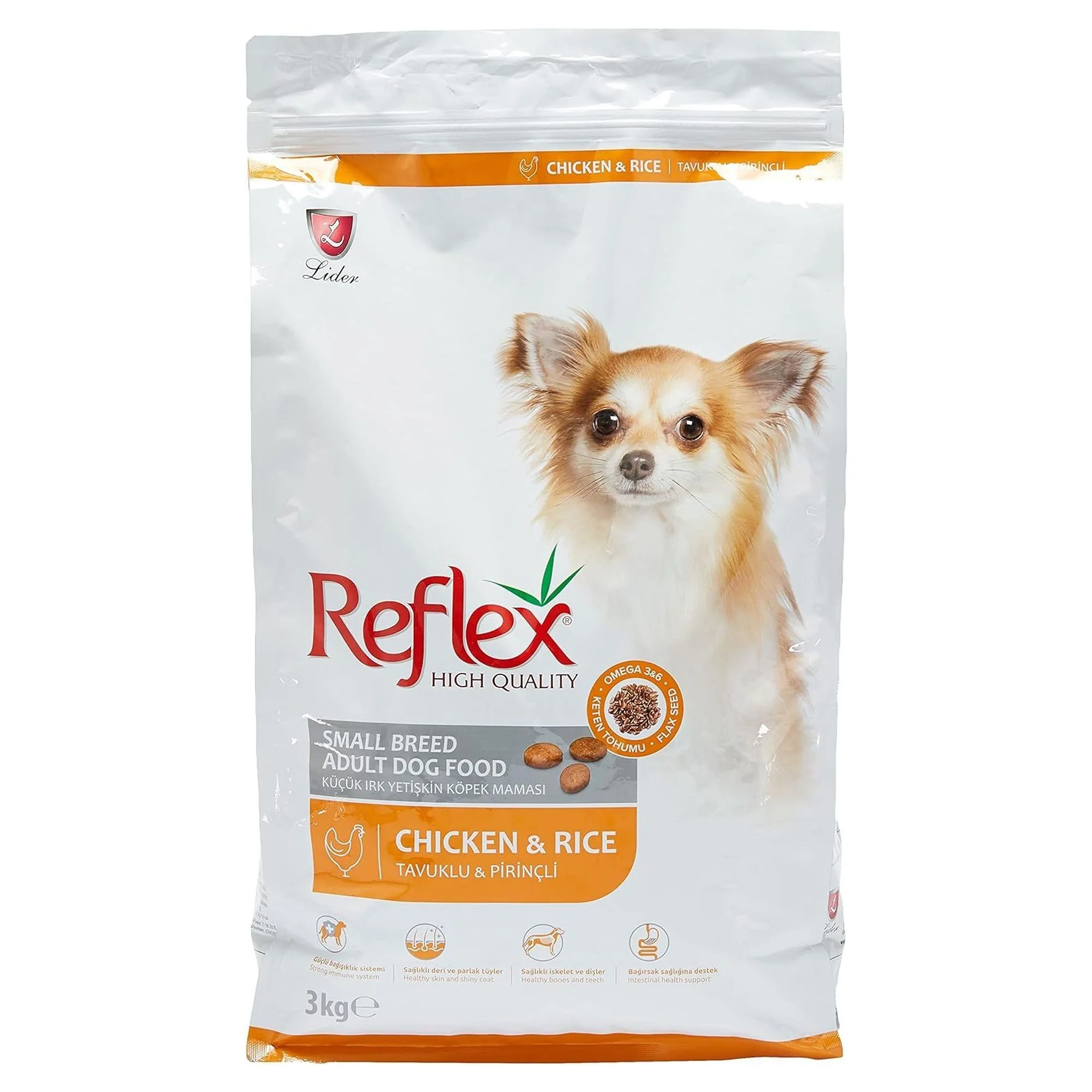 Reflex Küçük Irk Tavuklu & Pirinçli Yetişkin Köpek Maması 3KG
