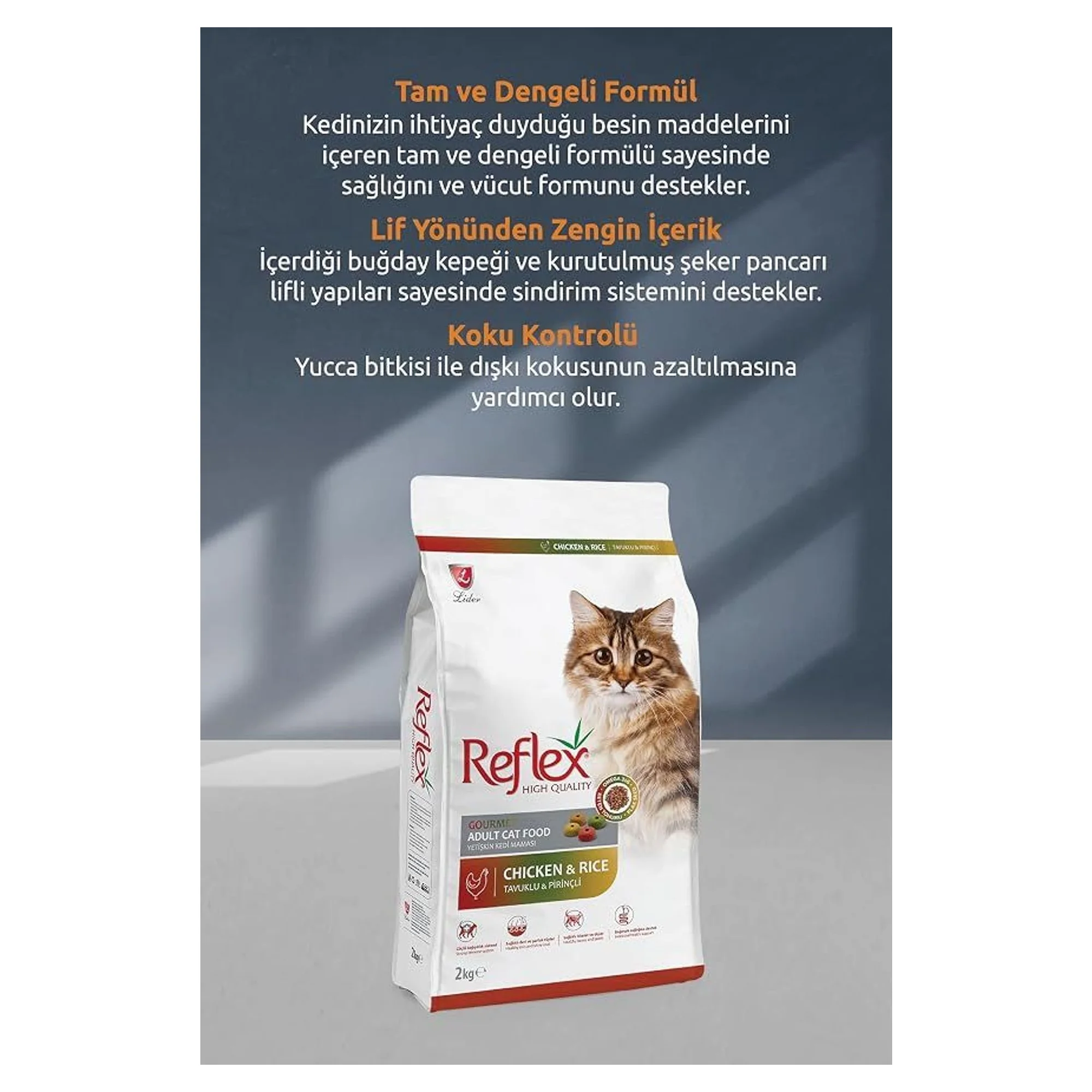 Reflex Tavuklu Ve Pirinçli Gourmet Yetişkin Kedi Maması 15 KG — Normal, 15.3 kg — Görsel 2